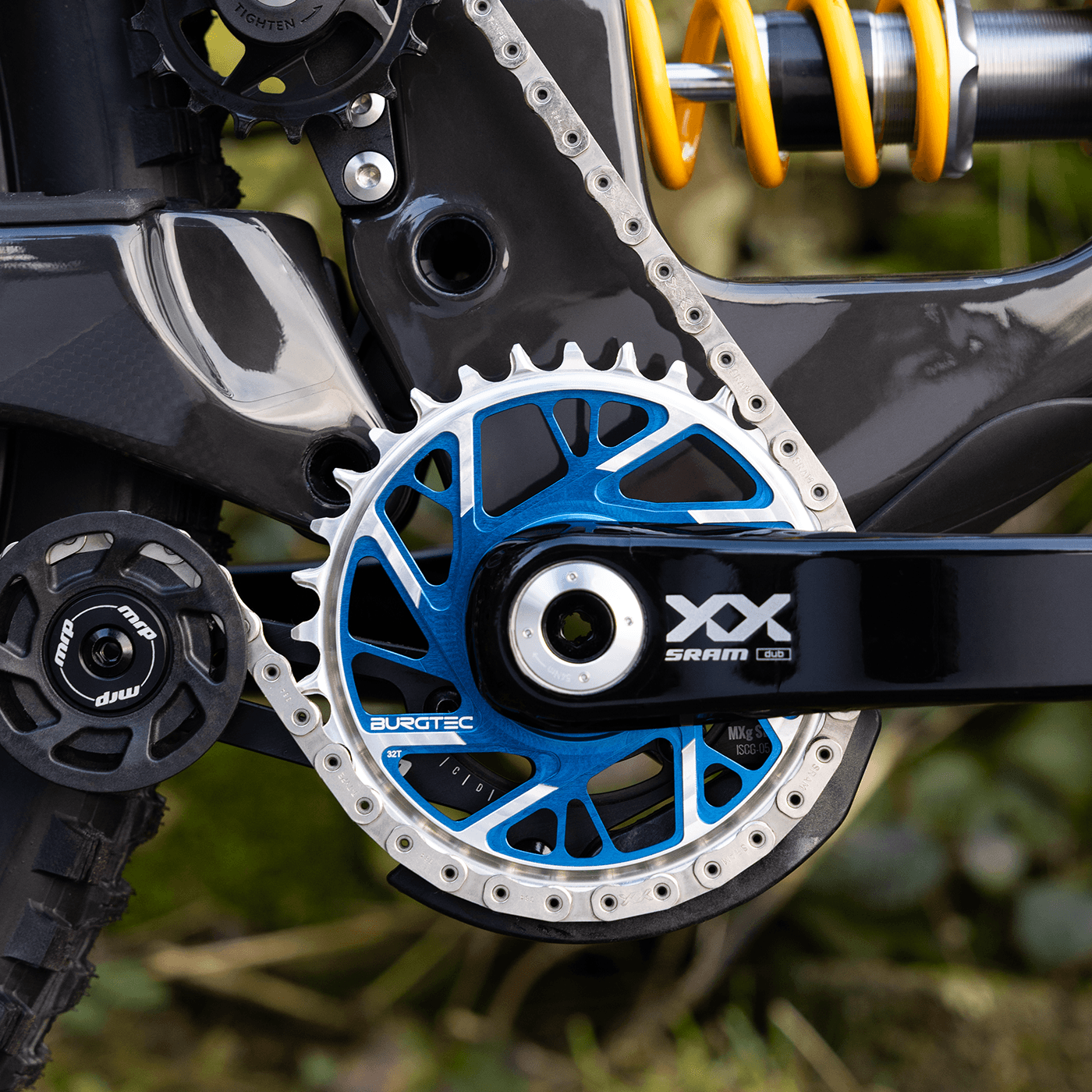 3mm Offset Thick Thin Chainring for SRAM T-Type 8-Bolt Deep Blue / 28T