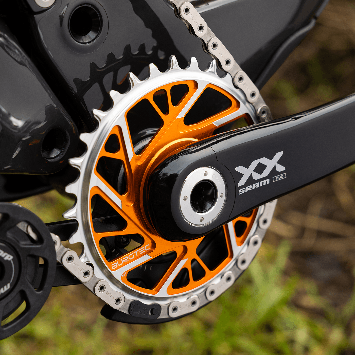 3mm Offset Thick Thin Chainring for SRAM T-Type 8-Bolt Iron Bro Orange / 28T