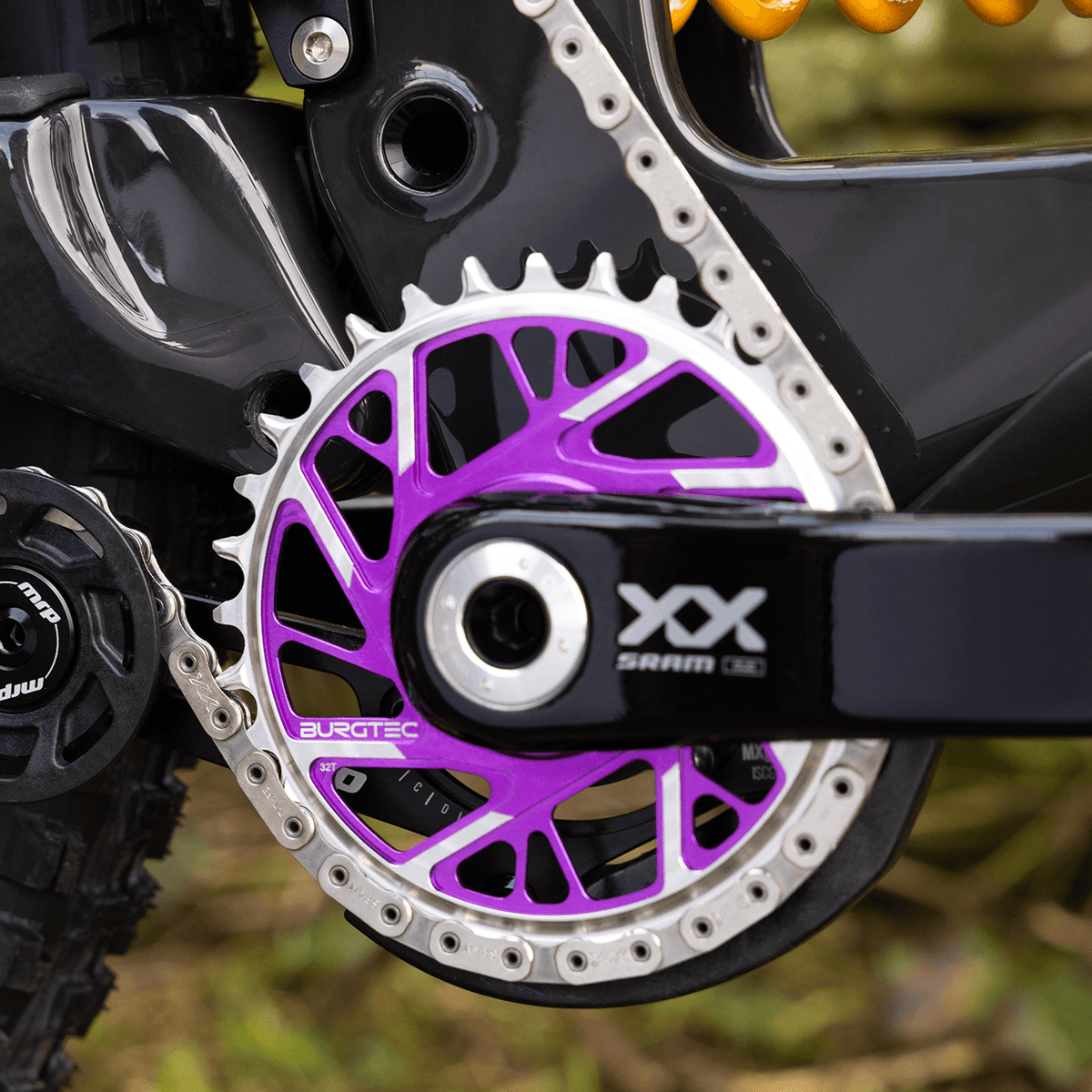 3mm Offset Thick Thin Chainring for SRAM T-Type 8-Bolt Purple Rain / 28T