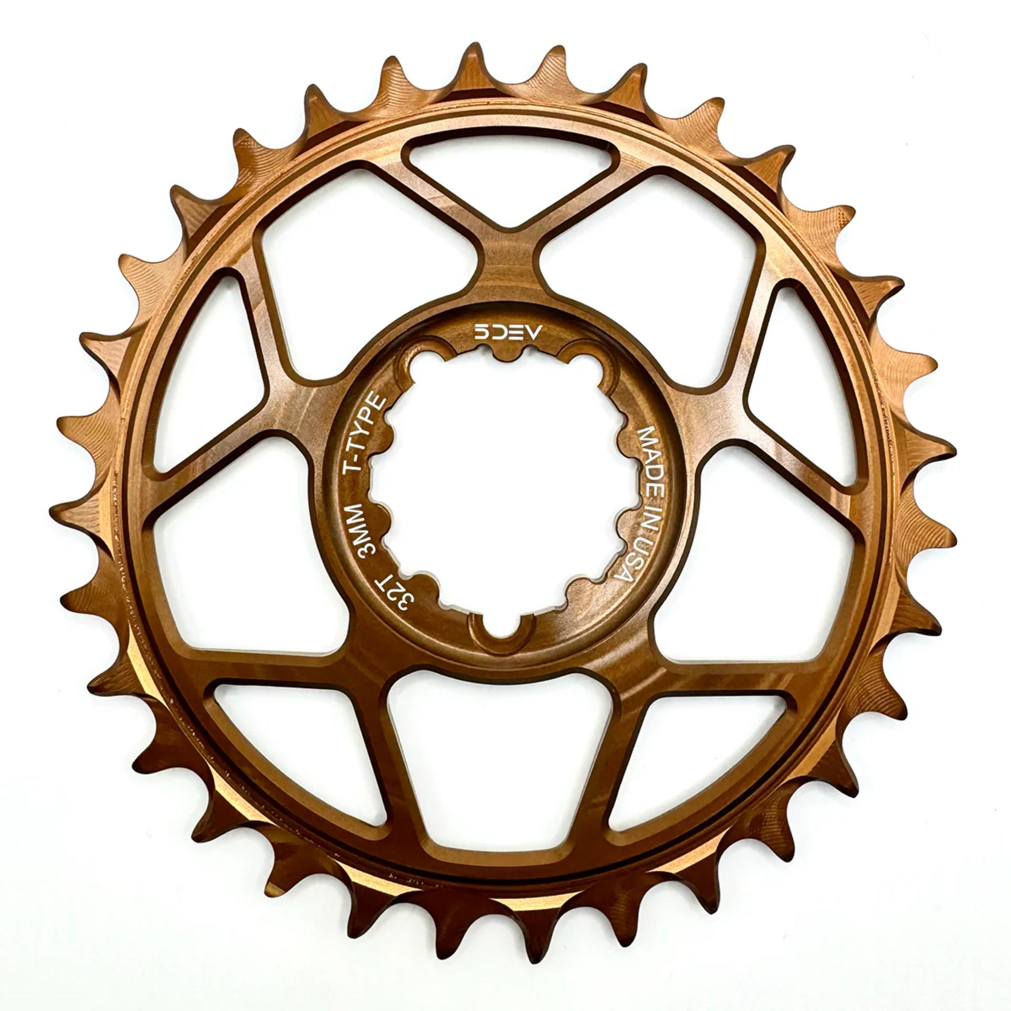5DEV 3-Bolt Direct Mount T-Type Aluminium Chainring