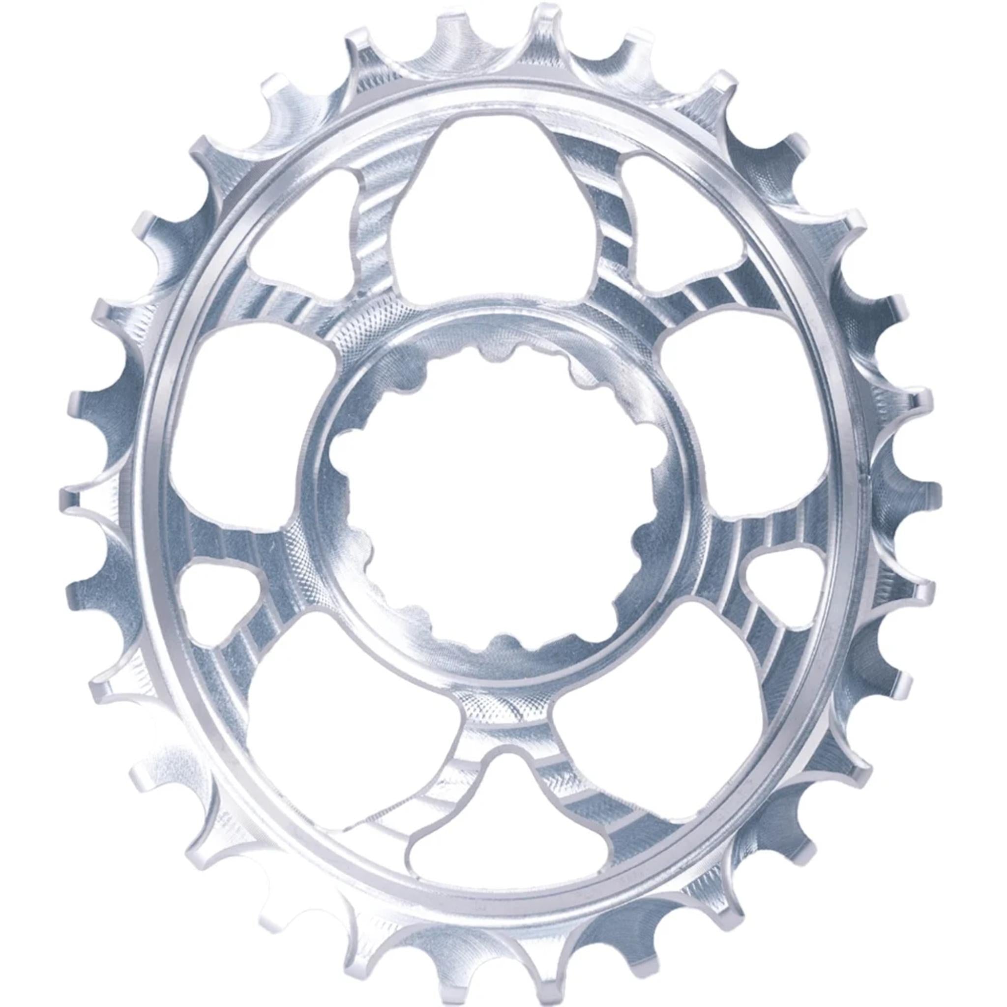 5DEV 3-Bolt Direct Mount Semi-Oval Chainring Raw Silver / 32T / 3-Bolt SRAM