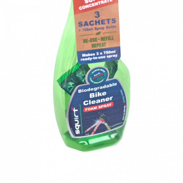 Squirt Bike Cleaner 750ml Spray with 3x Sachets