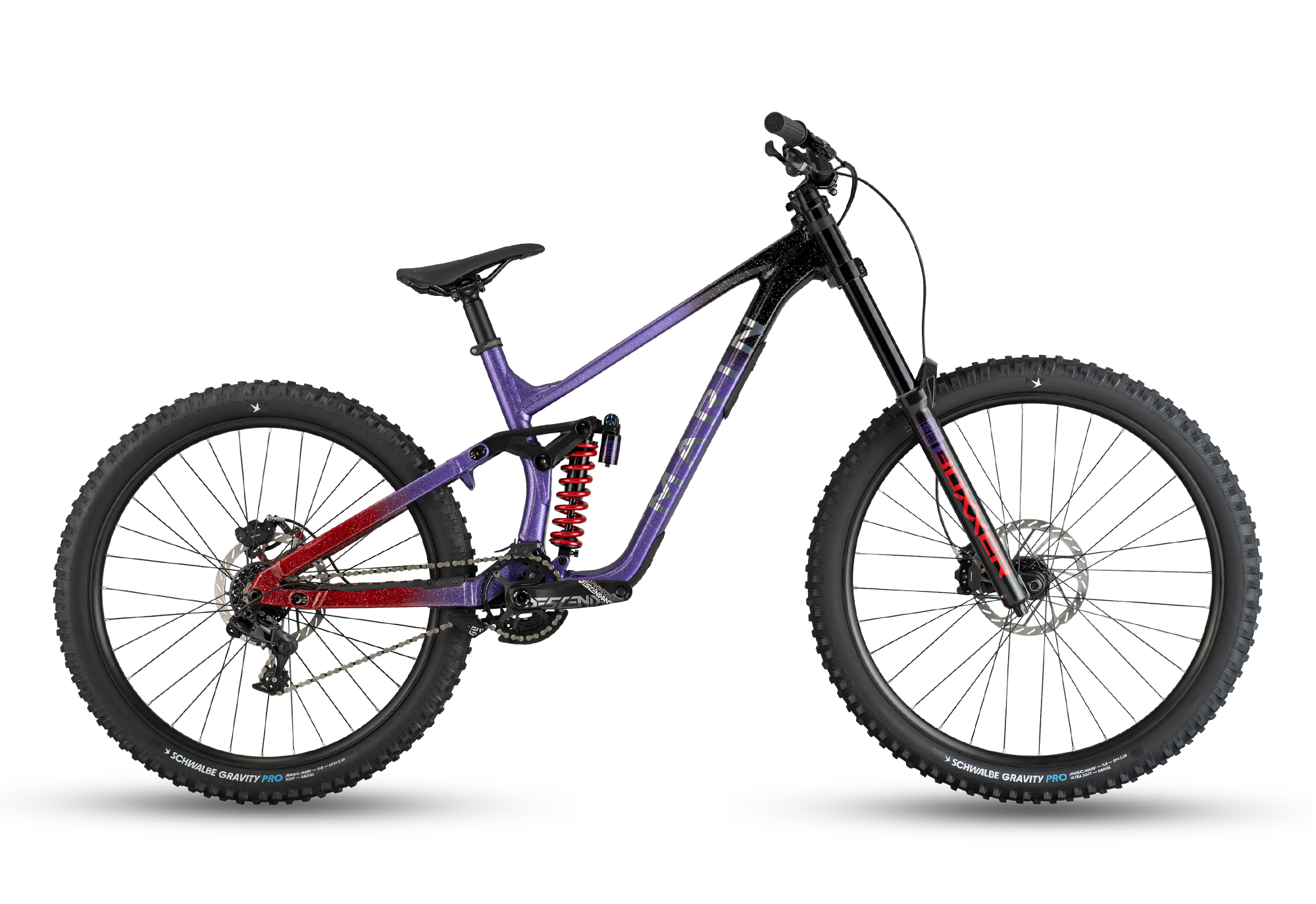 Marin Quake 2027 downhill mountain bike in Purple/Red