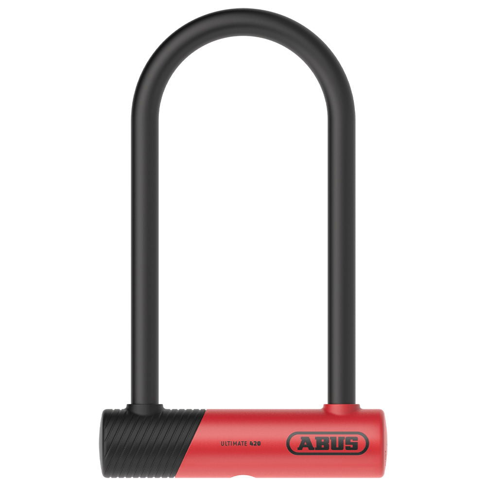ABUS Ultimate 420K 230mm D Lock with bracket (Pedal Cycle Gold) Red / D Lock