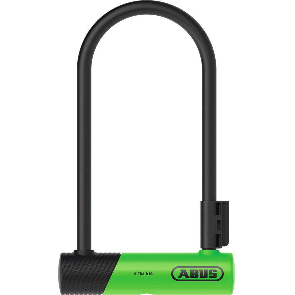 ABUS Ultra 410K 230mm D Lock with bracket (Pedal Cycle Silver) Green / D Lock