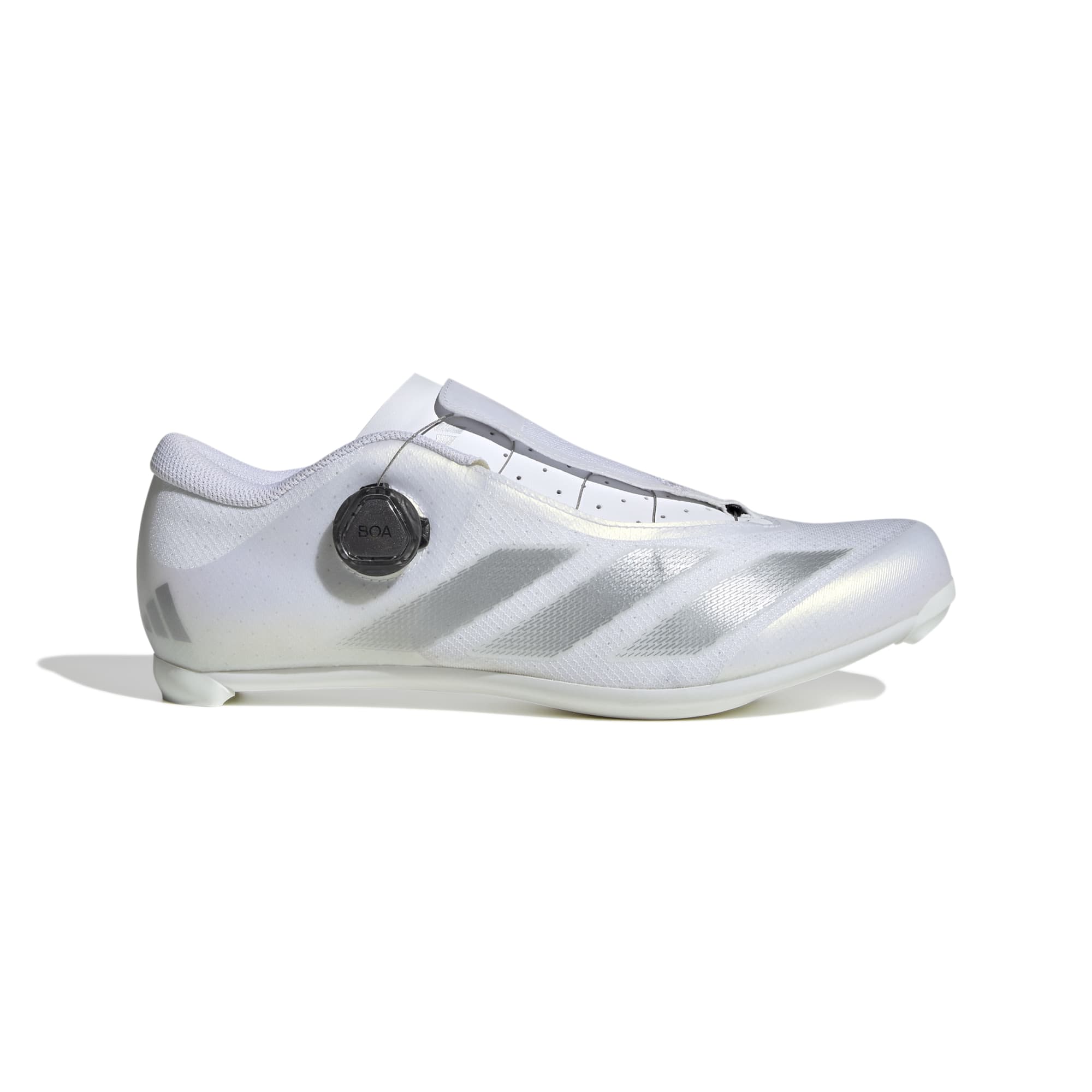 Adidas Tempo 3-Stripes BOA Cycling Shoes Cloud White / Silver Metallic / Core Black / UK 2.5 / EU 35.5