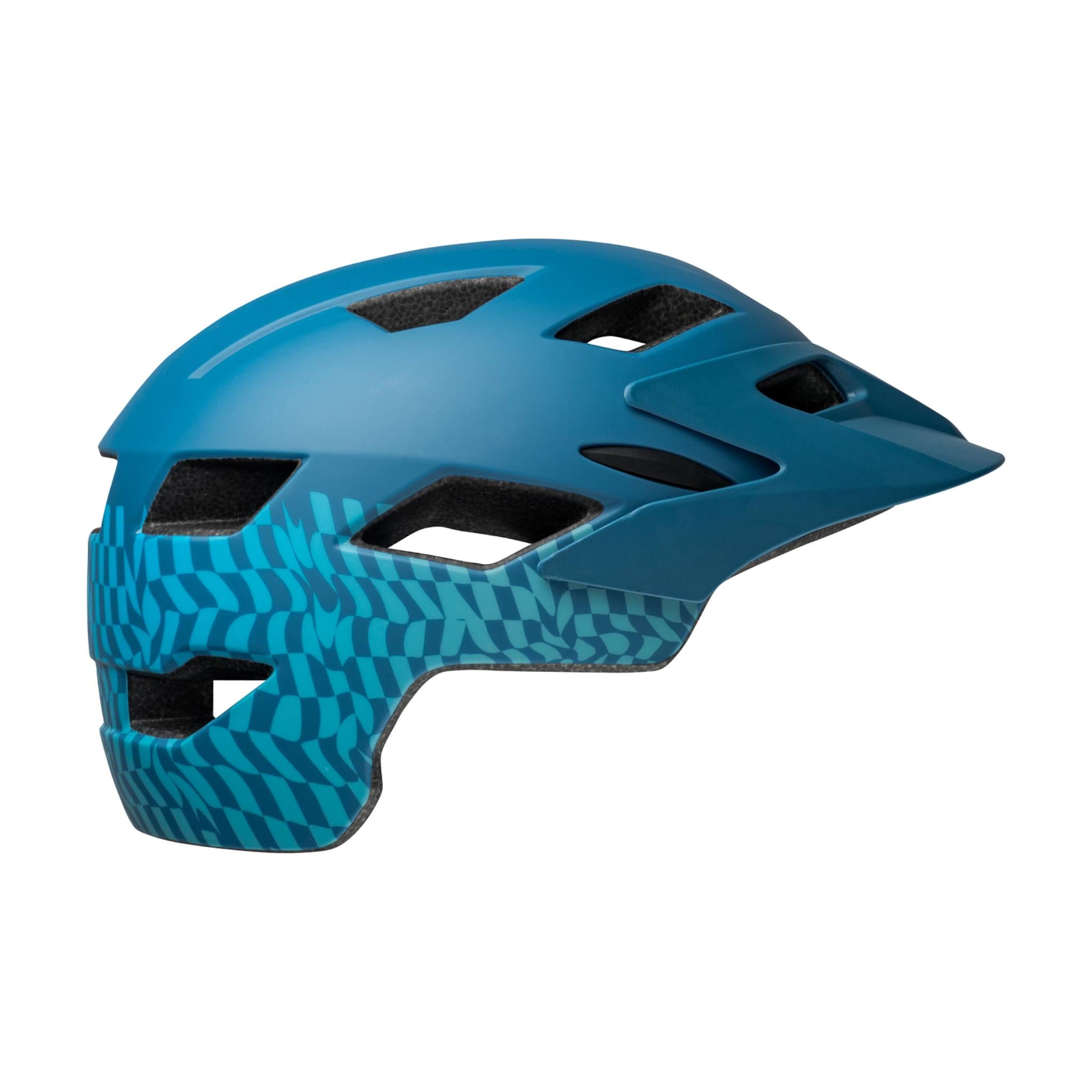 Bell Sidetrack Youth Bike Helmet Wavy Checks Matt Blue / Unisize 50-57cm