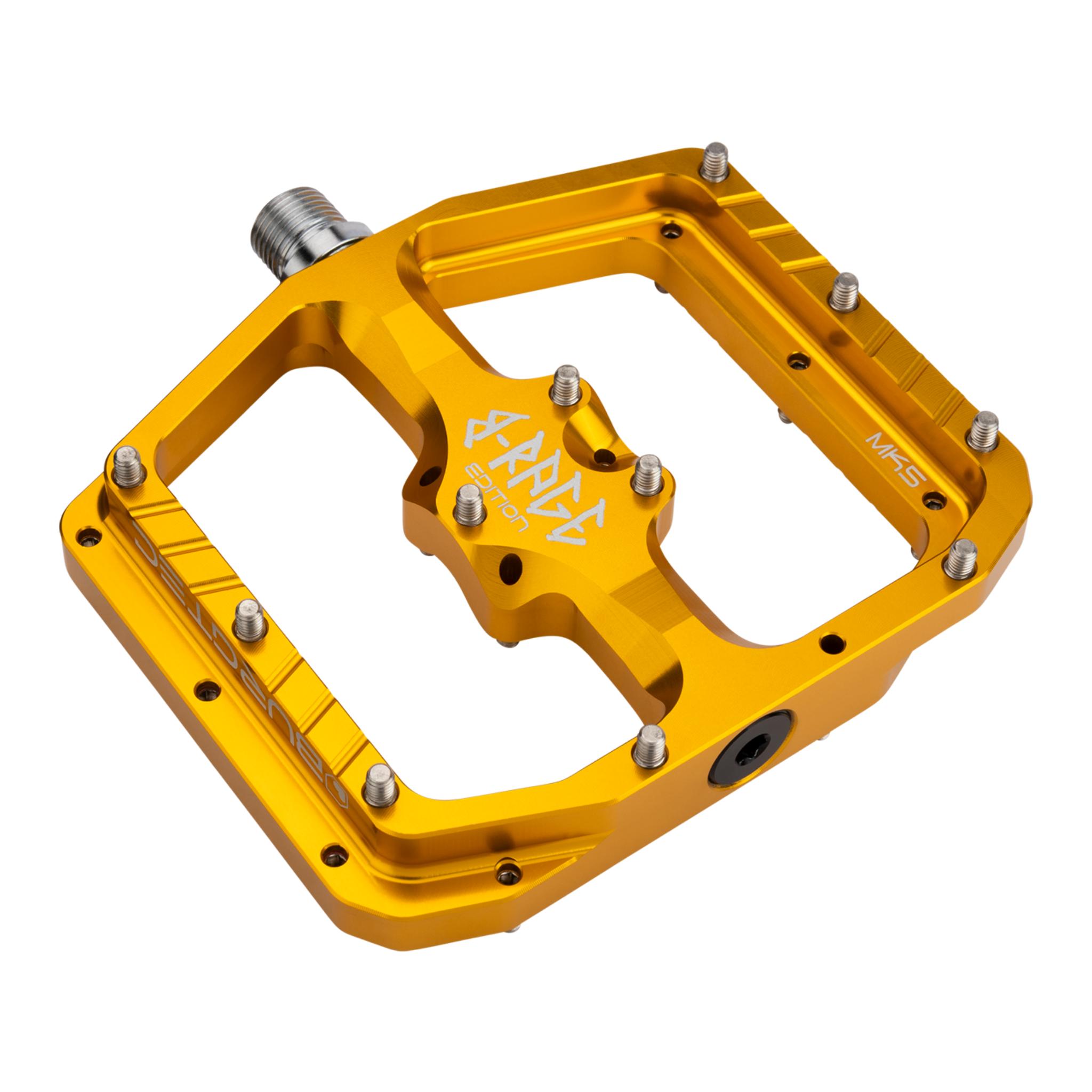 Burgtec Penthouse Flat MK5 B-Rage Edition Pedals Burgtec Bullion Gold