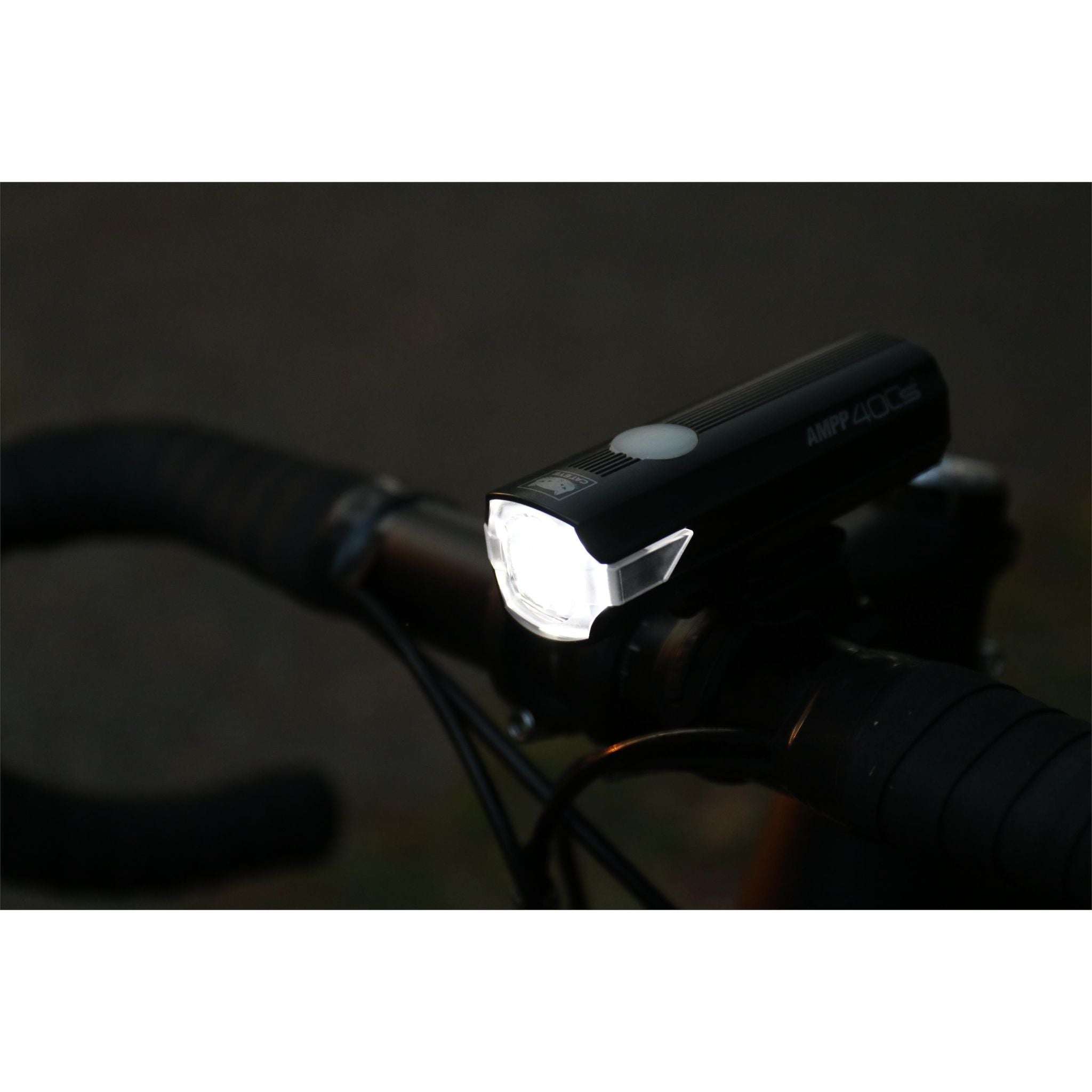 Cateye AMP 400S & Viz 100 Front & Rear Bike Light Set Black