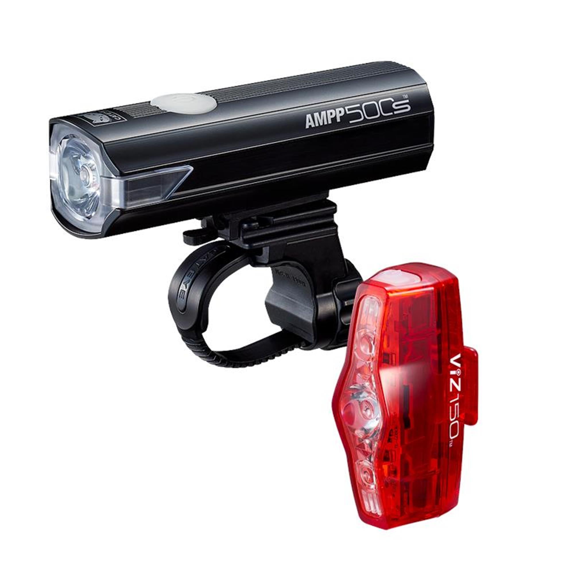Cateye AMPP 500S / Viz 150 Bike Light Set USB-C Black
