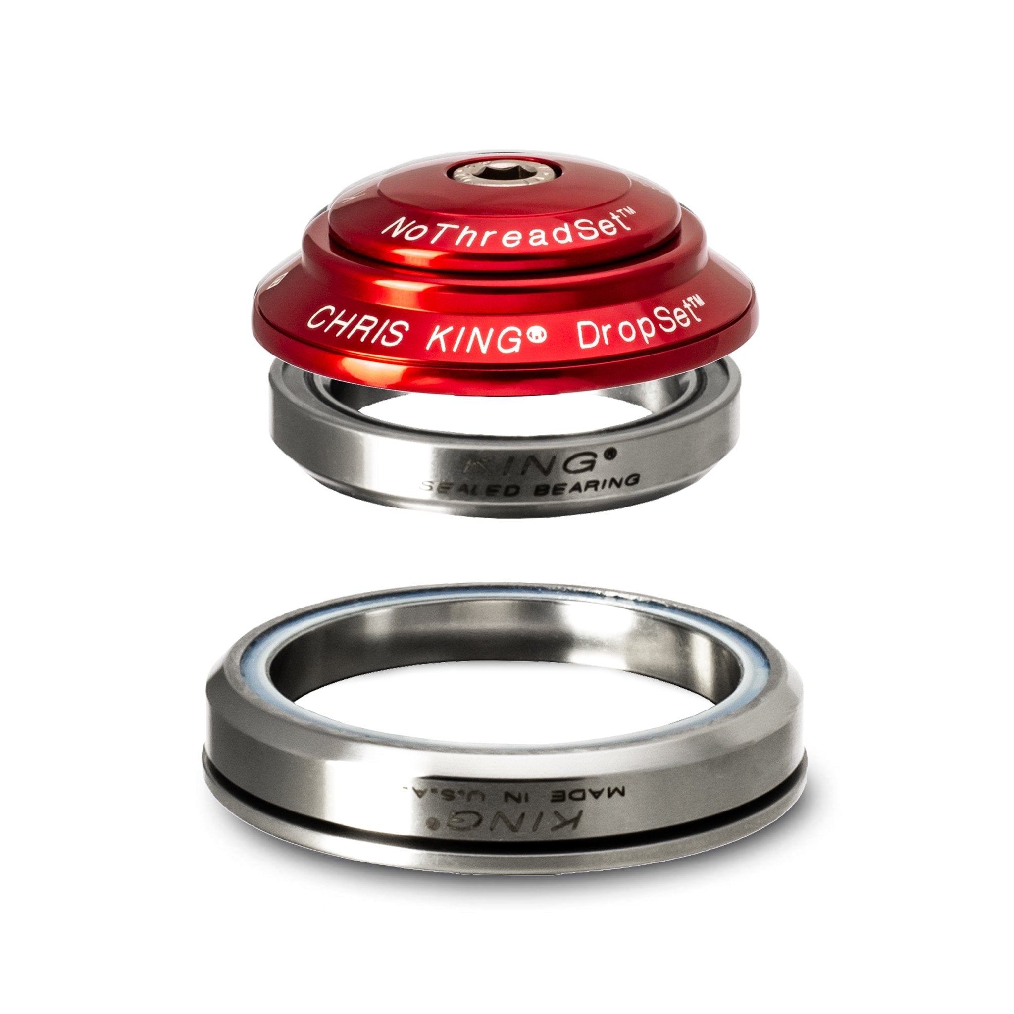 Chris King Dropset 4 42/42 Headset Red / 1-1/8 Inch