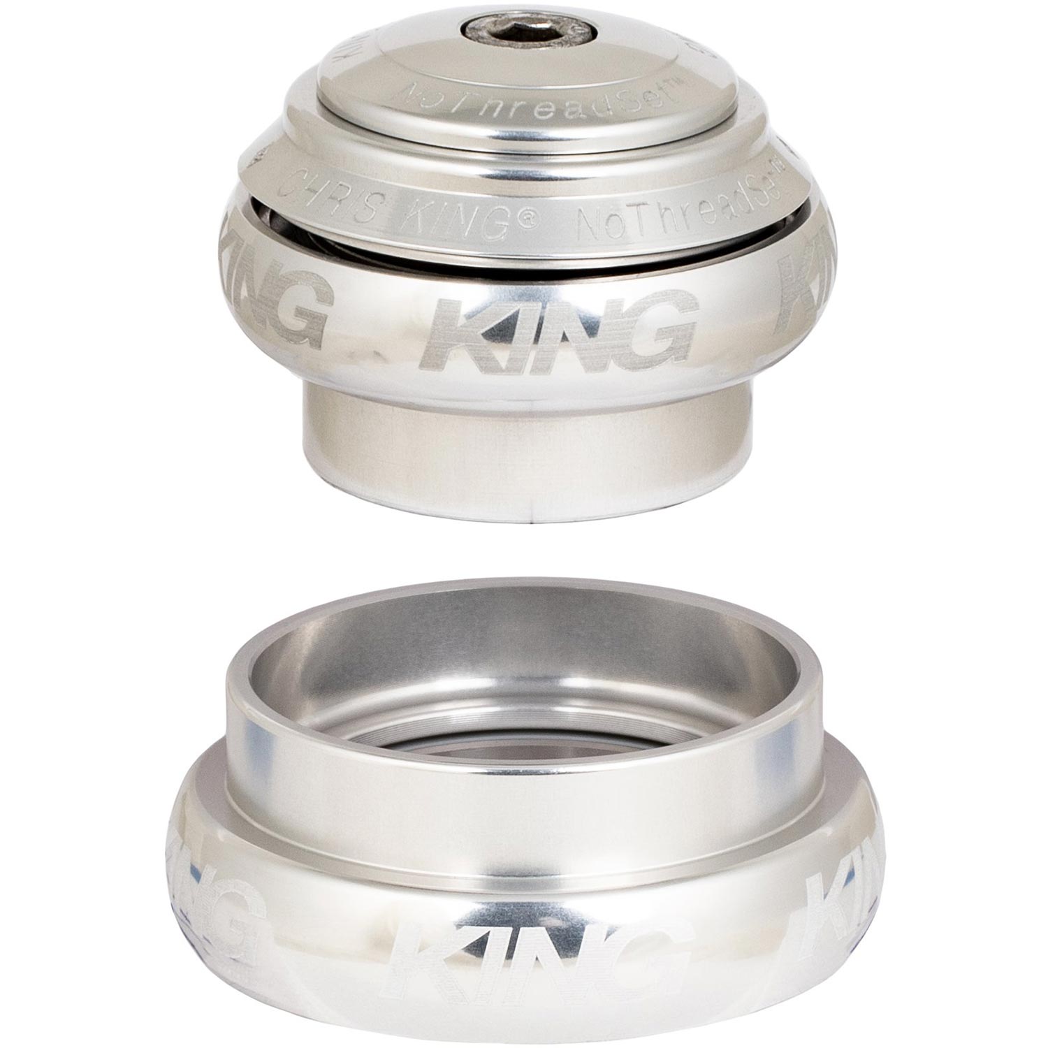 Chris King NoThreadSet Tapered EC34/EC44 Headset Silver / Tapered 1 1/8" to 1 1/4"