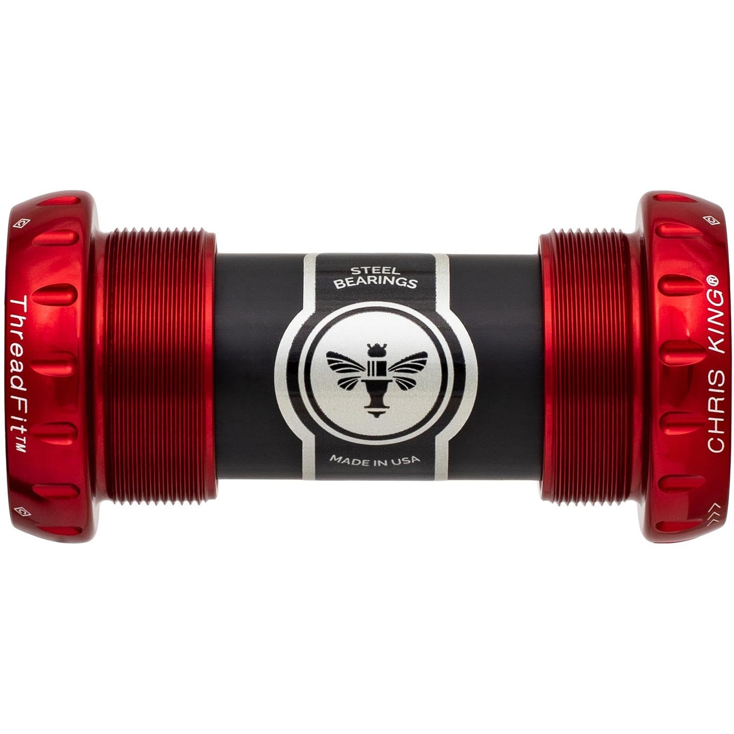 Chris King ThreadFit 24 Bottom Bracket Red / 68-73mm - Steel Bearings