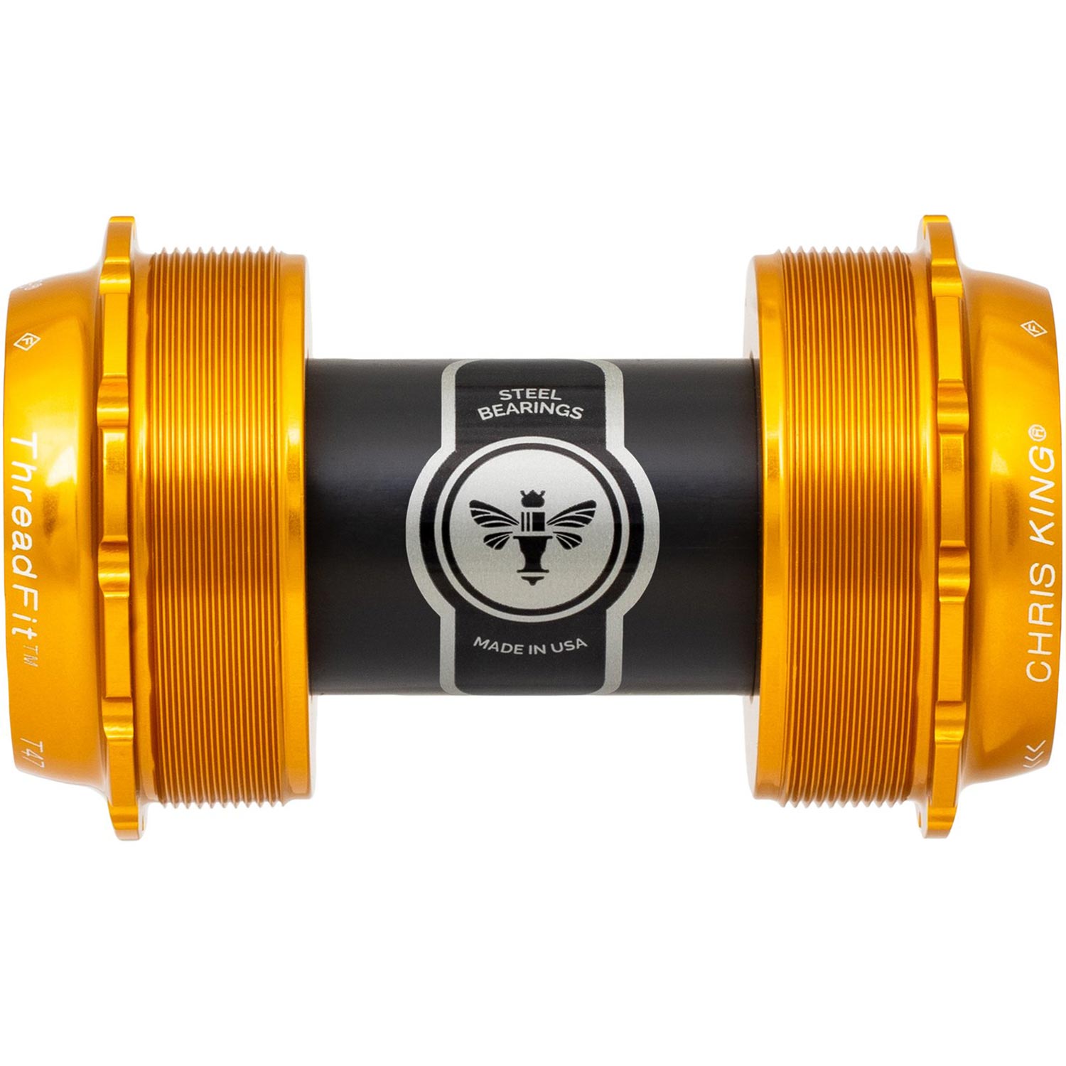 Chris King ThreadFit T47 24x Bottom Bracket Gold / 68-73mm - Steel Bearings