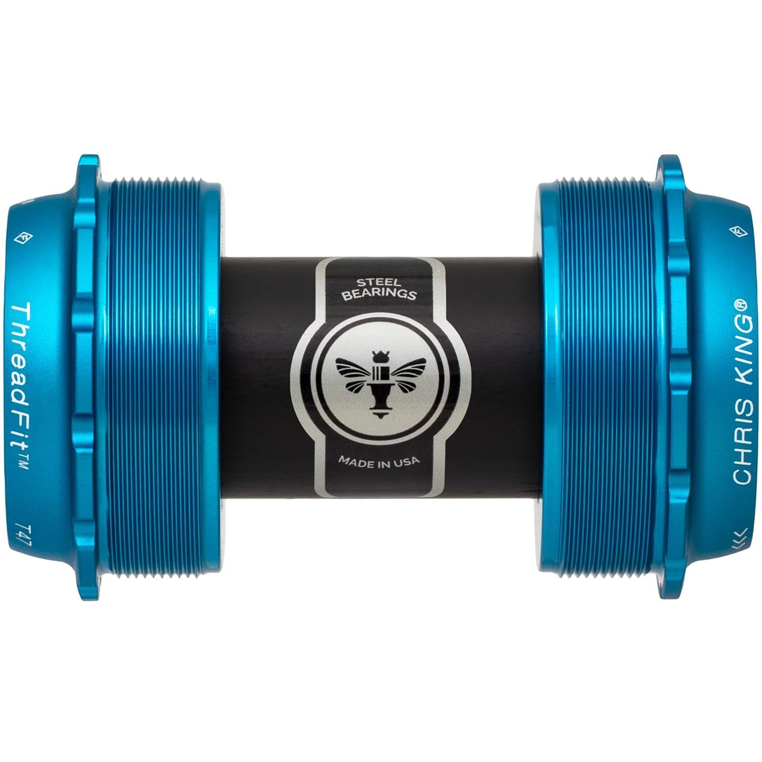 Chris King ThreadFit T47 24x Bottom Bracket Matte Turquoise / 68-73mm - Steel Bearings