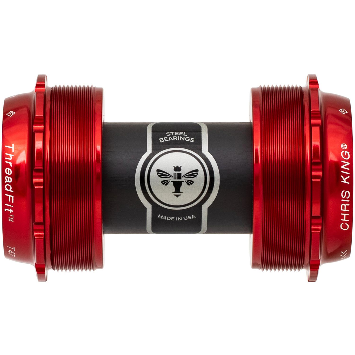Chris King ThreadFit T47 24x Bottom Bracket Red / 68-73mm - Steel Bearings