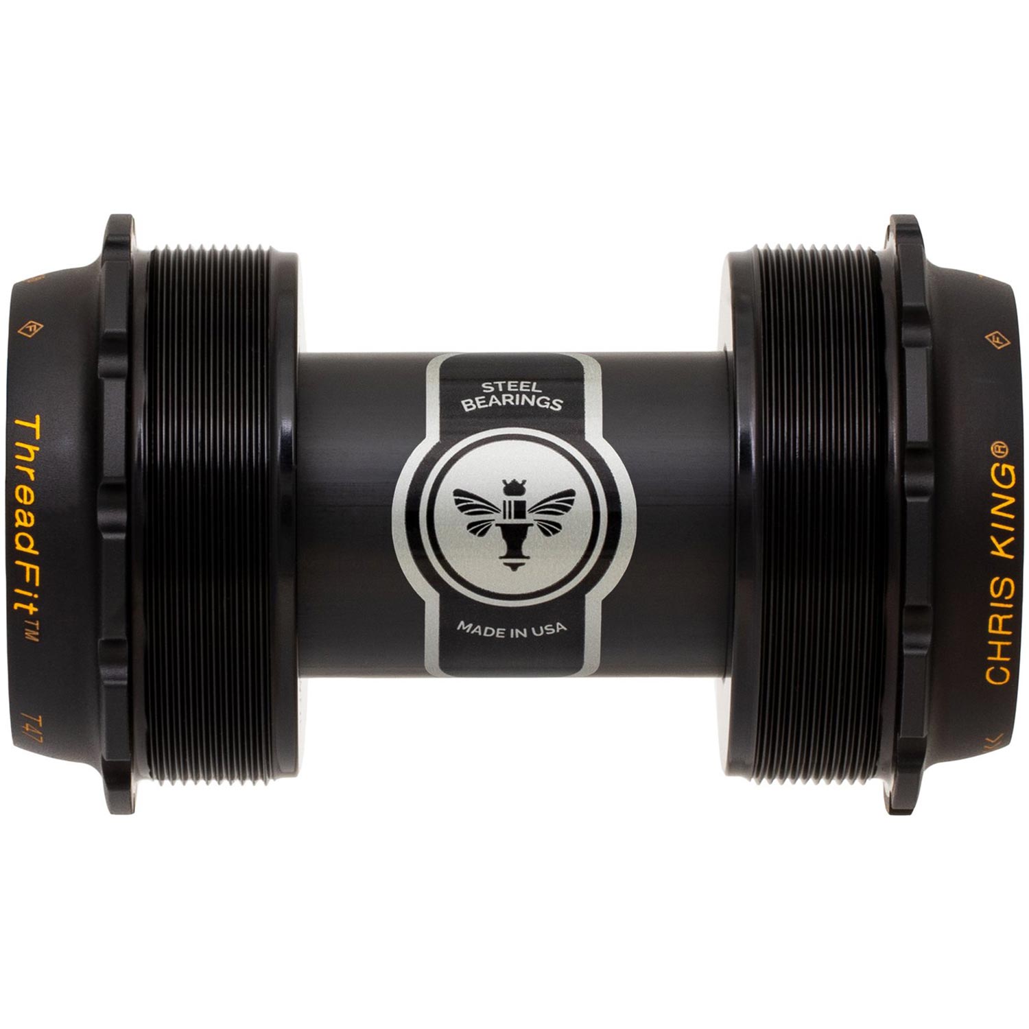 Chris King ThreadFit T47 24x Bottom Bracket Two Tone Black/Gold / 68-73mm - Ceramic Bearings