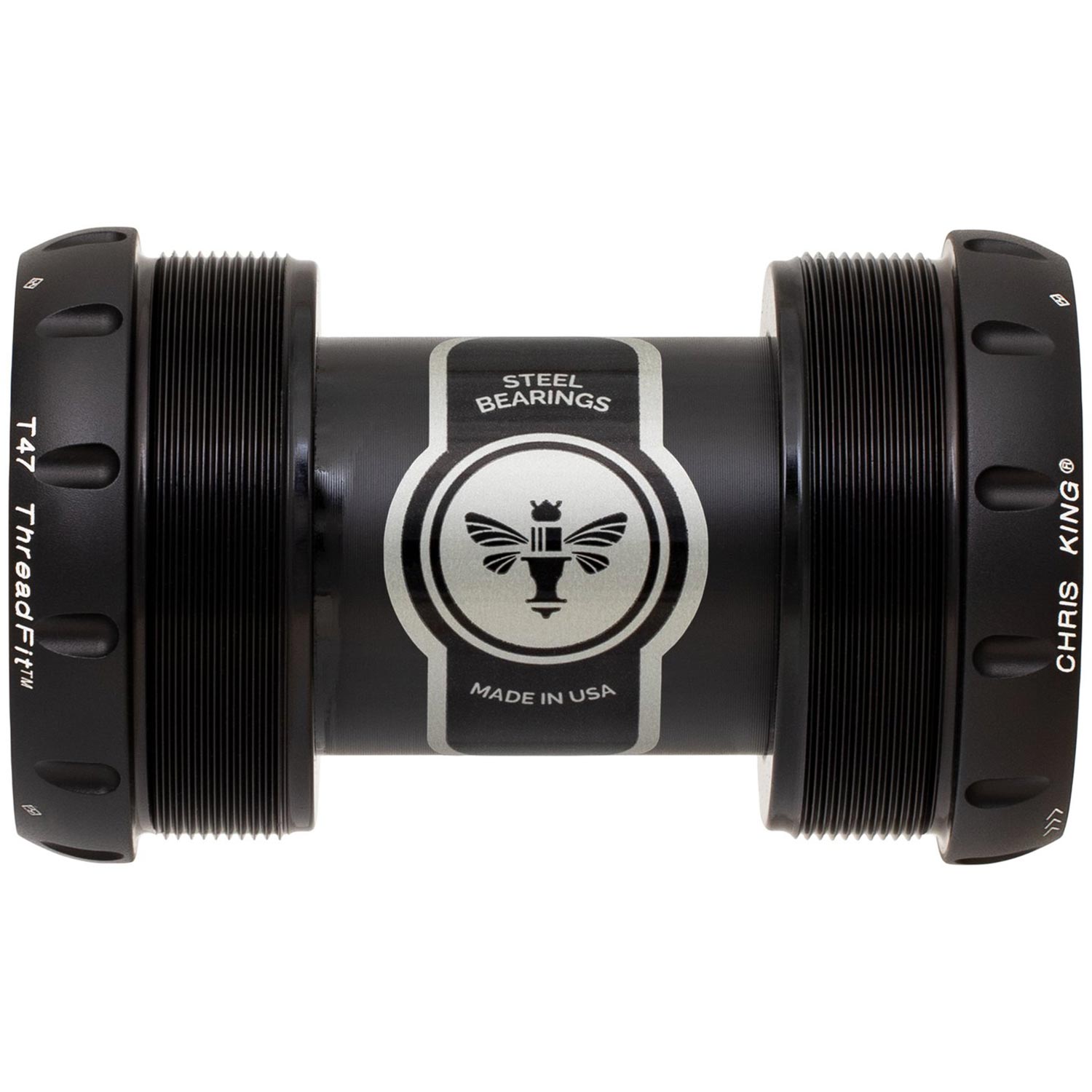 Chris King ThreadFit T47 30x Bottom Bracket Matte Black / 68-73mm - Steel Bearings