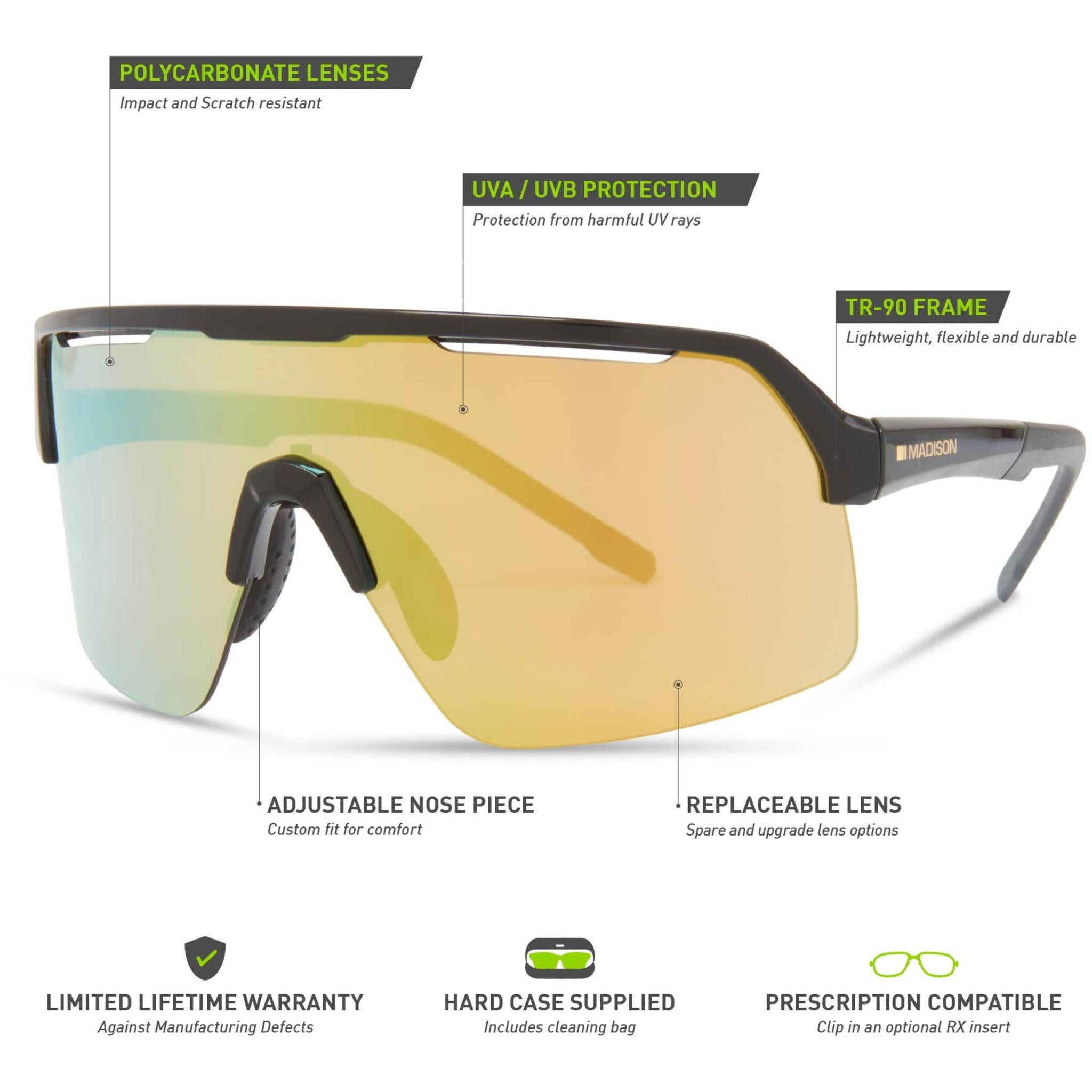 Crypto Air Gloss Black Sunglasses - Bronze Mirror Lens Gloss Black