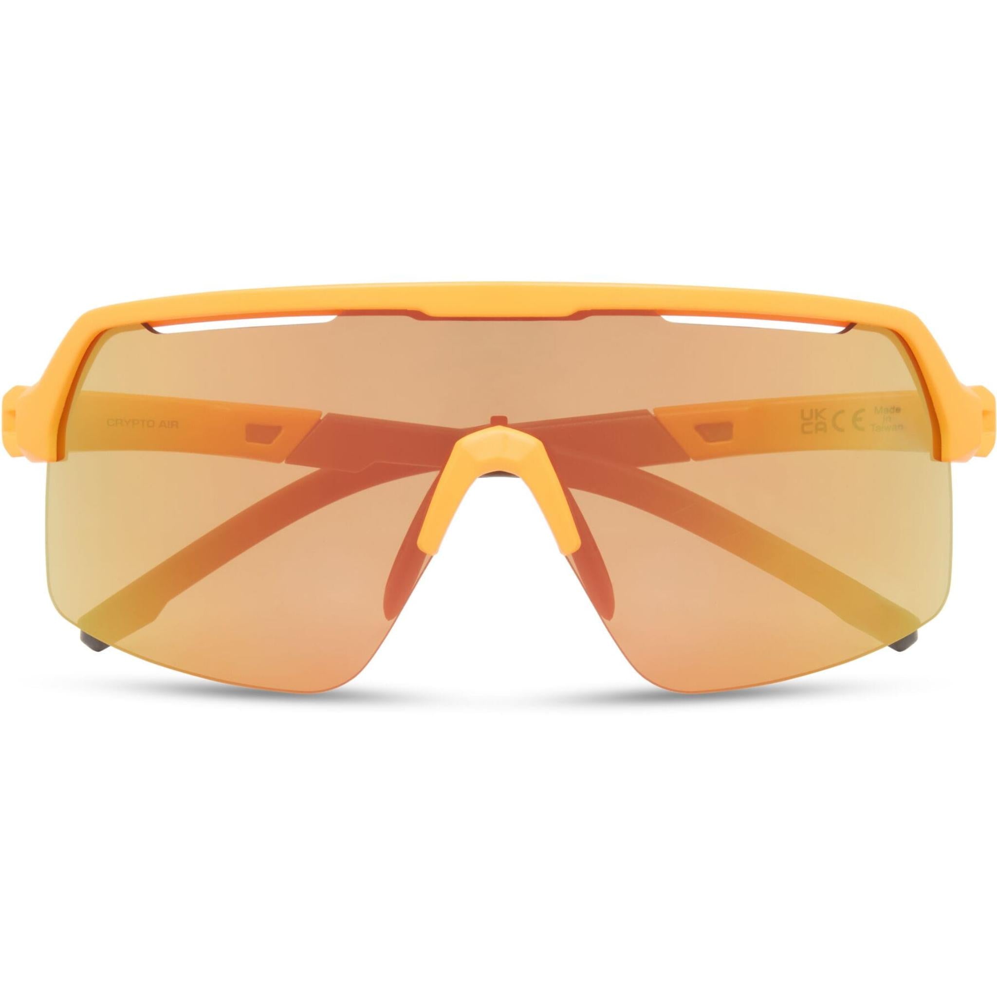 Crypto Air Mango Orange Sunglasses - 3 Lens Pack - Fire Mirror / Amber / Clear Mango Orange