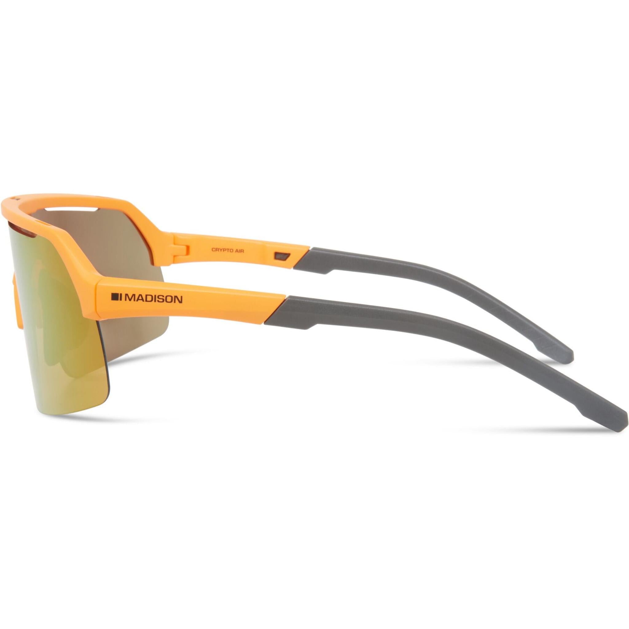 Crypto Air Mango Orange Sunglasses - 3 Lens Pack - Fire Mirror / Amber / Clear Mango Orange