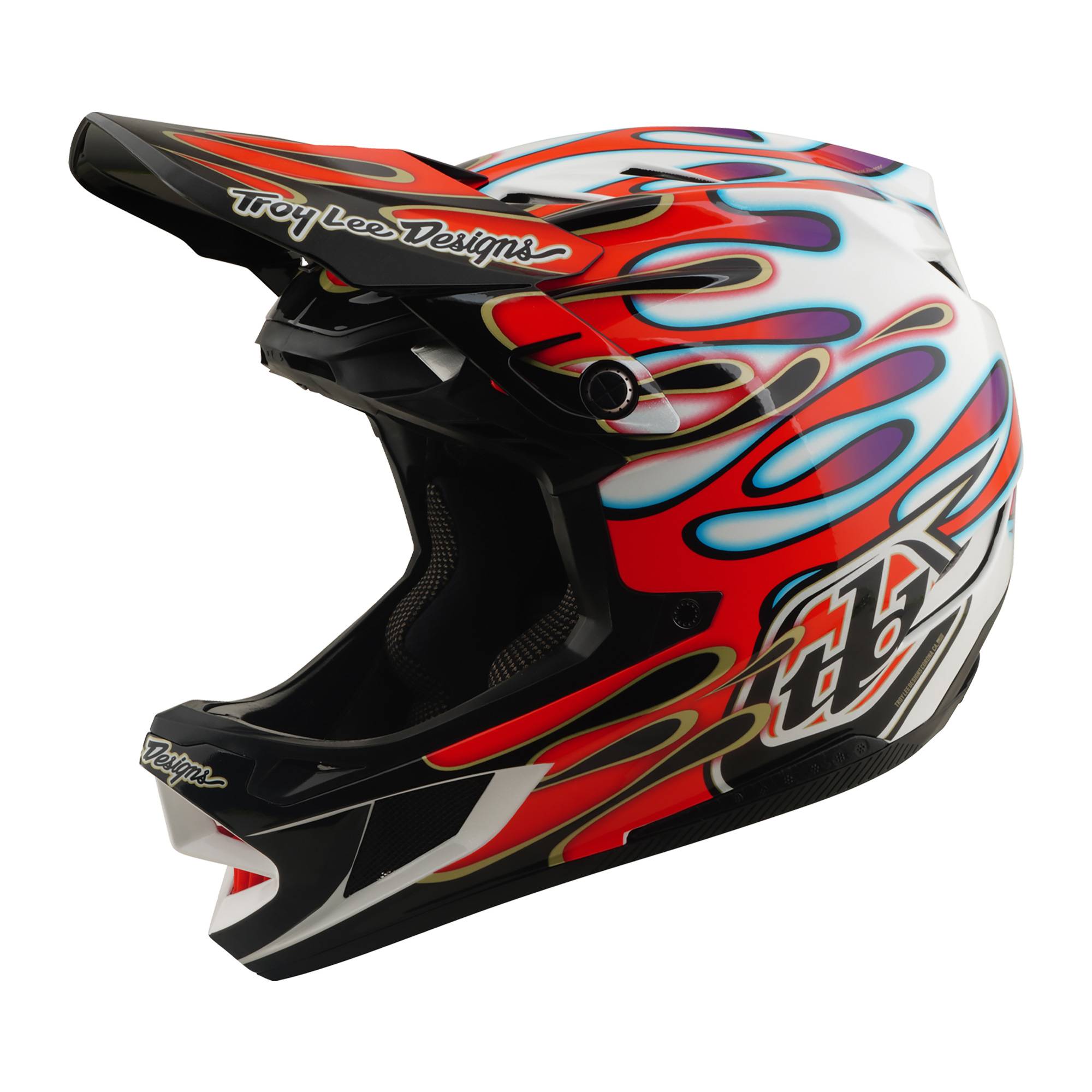 D4 Composite Helmet Overspray - White/Red / XS