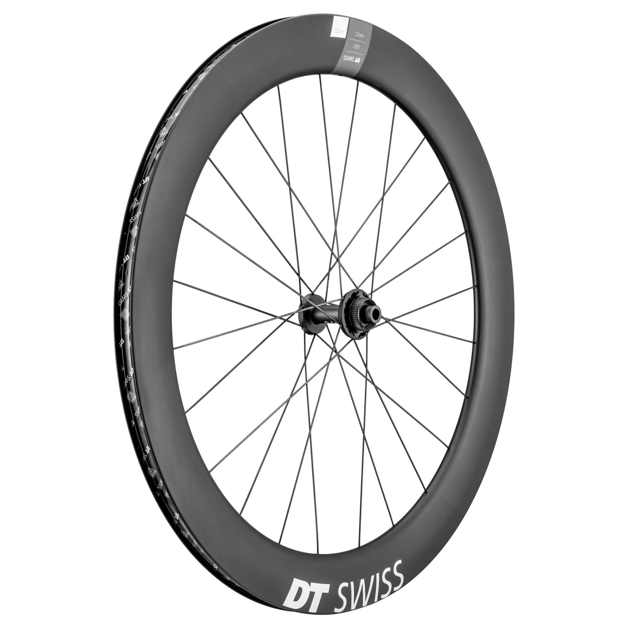 DT Swiss ARC 1400 DICUT Carbon Disc Brake Wheel Black / Front - 62mm Carbon Clincher / 12 x 100mm
