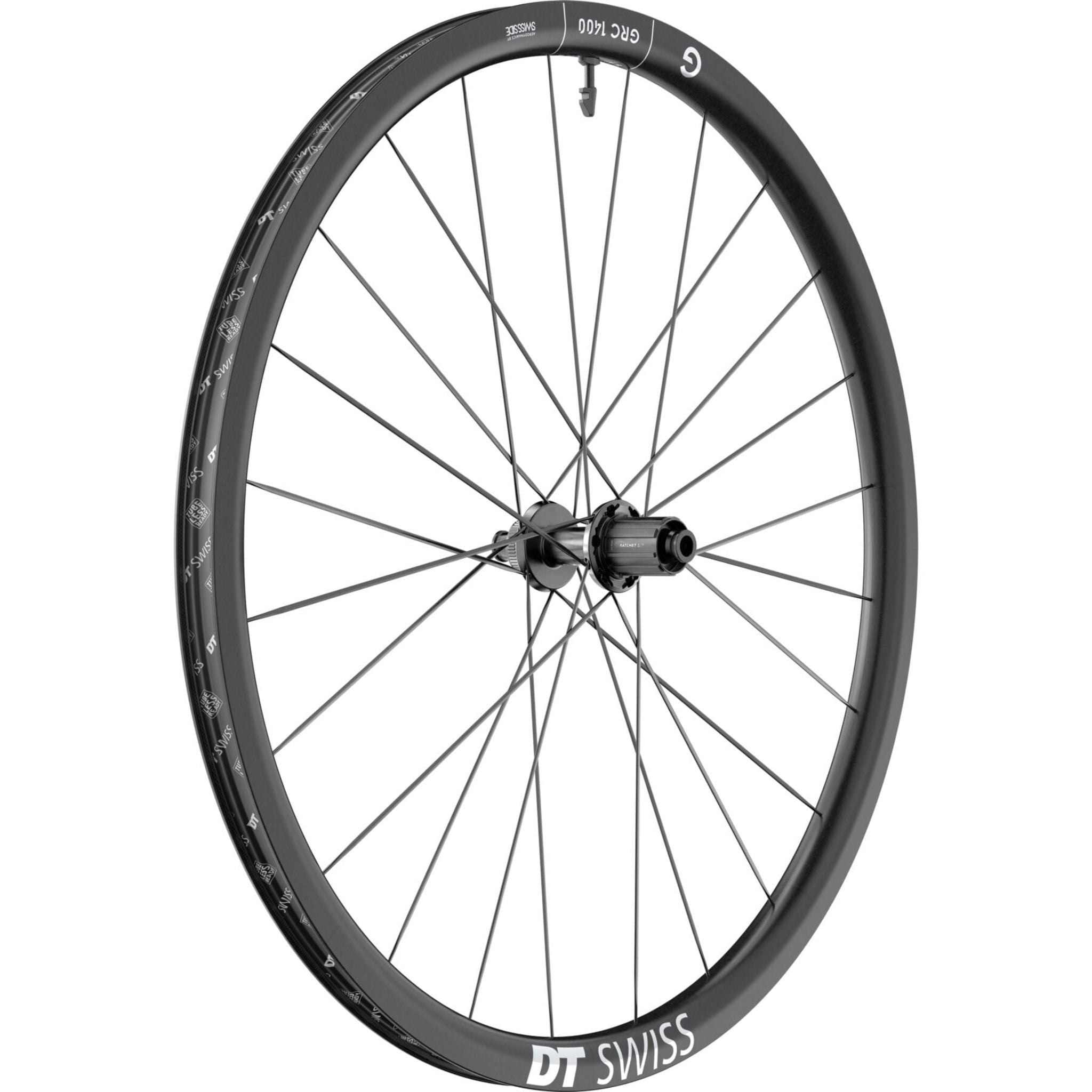 DT Swiss GRC 1400 Spline Carbon Gravel Wheels Black / Rear 700c / 30mm Depth