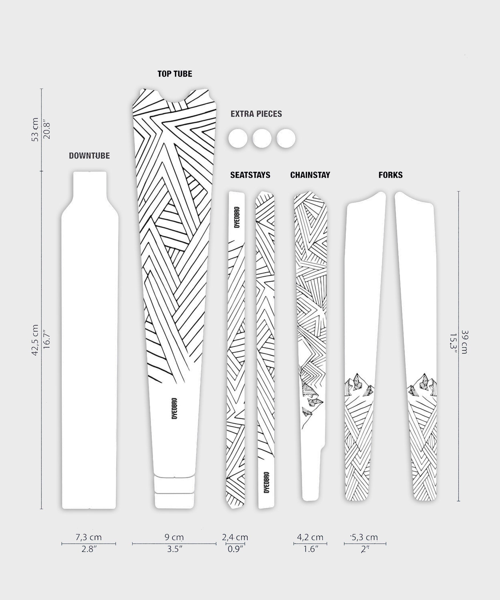 DyedBro Gravel Bike Protection Kit Stay Free Gravel Black