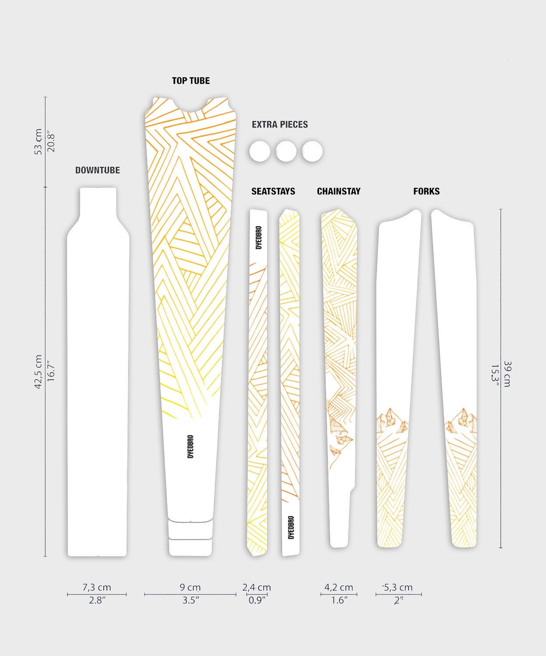 DyedBro Gravel Bike Protection Kit Stay Free Gravel Colour