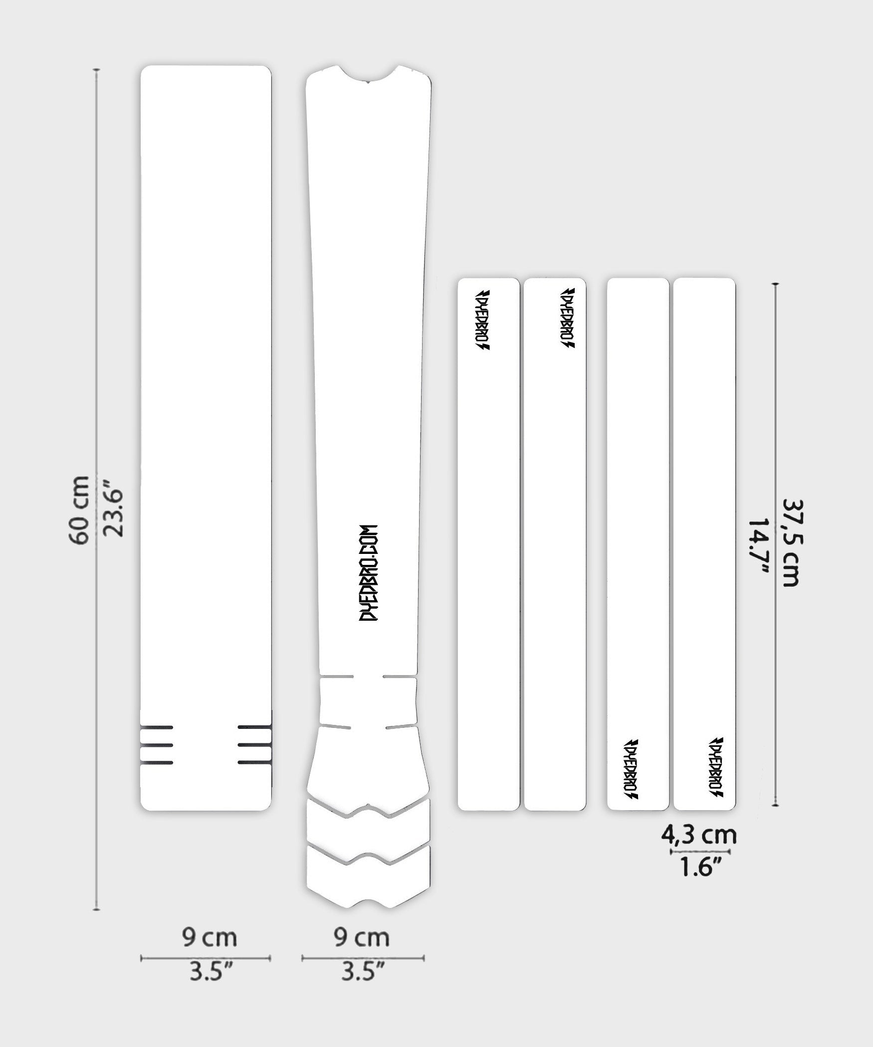DyedBro MTB Frame Protection Kit Clear Gloss Black