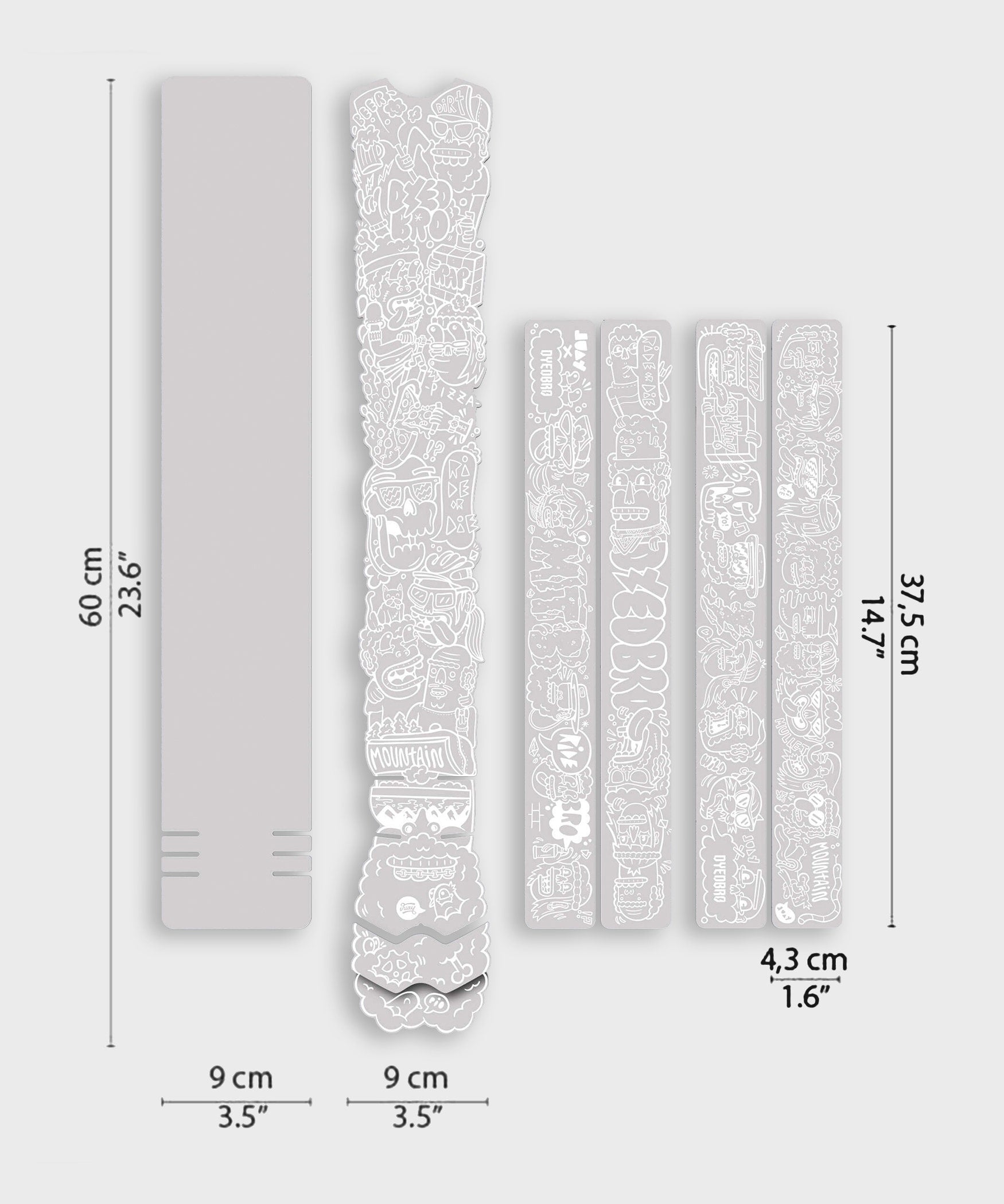 DyedBro MTB Frame Protection Kit Juay x DyedBro White
