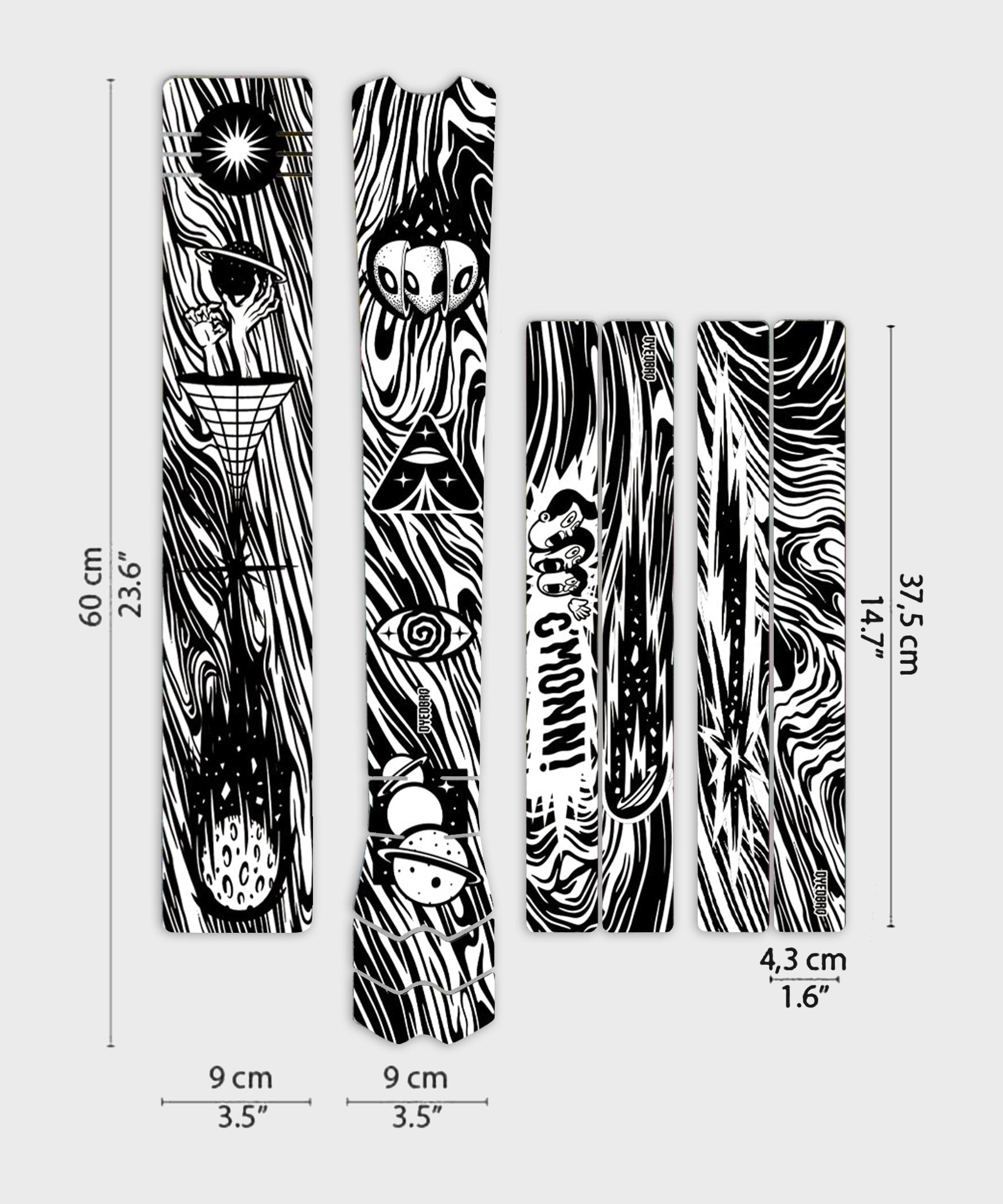 DyedBro MTB Frame Protection Kit Kaos Black Gloss Black