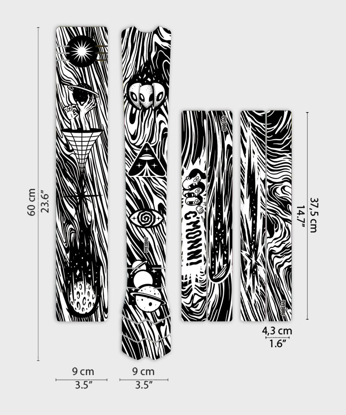 DyedBro MTB Frame Protection Kit Kaos Black Gloss Black