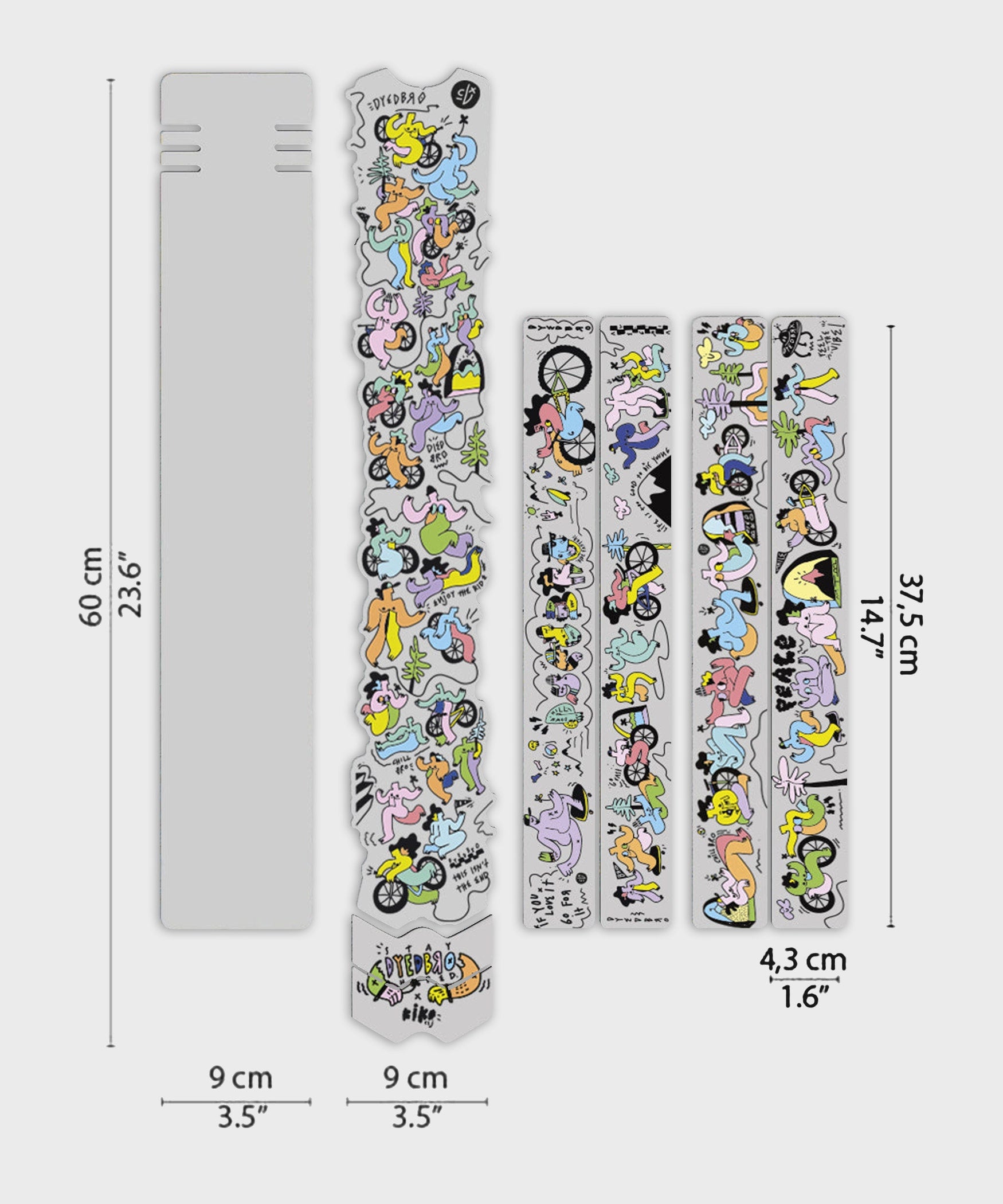 DyedBro MTB Frame Protection Kit Kiko CLJ Artist Series Gloss Colour