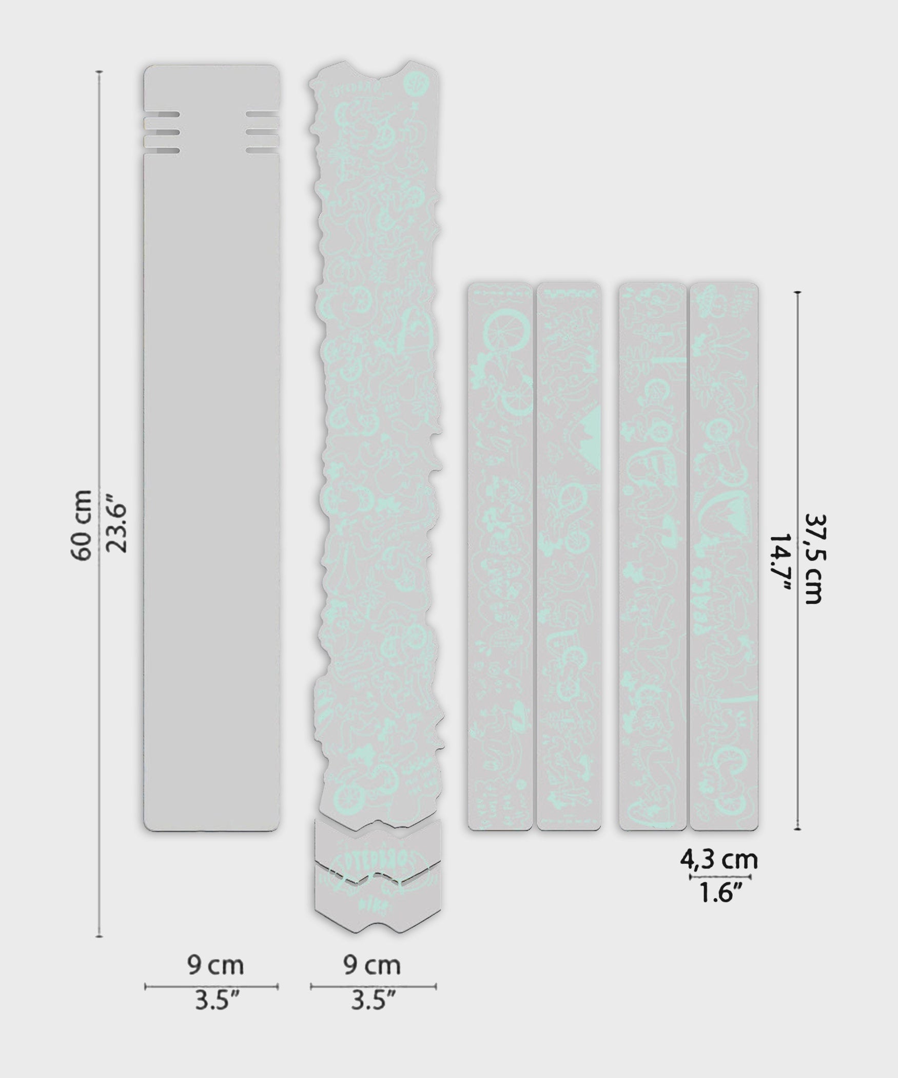 DyedBro MTB Frame Protection Kit Kiko CLJ Artist Series Gloss Mint