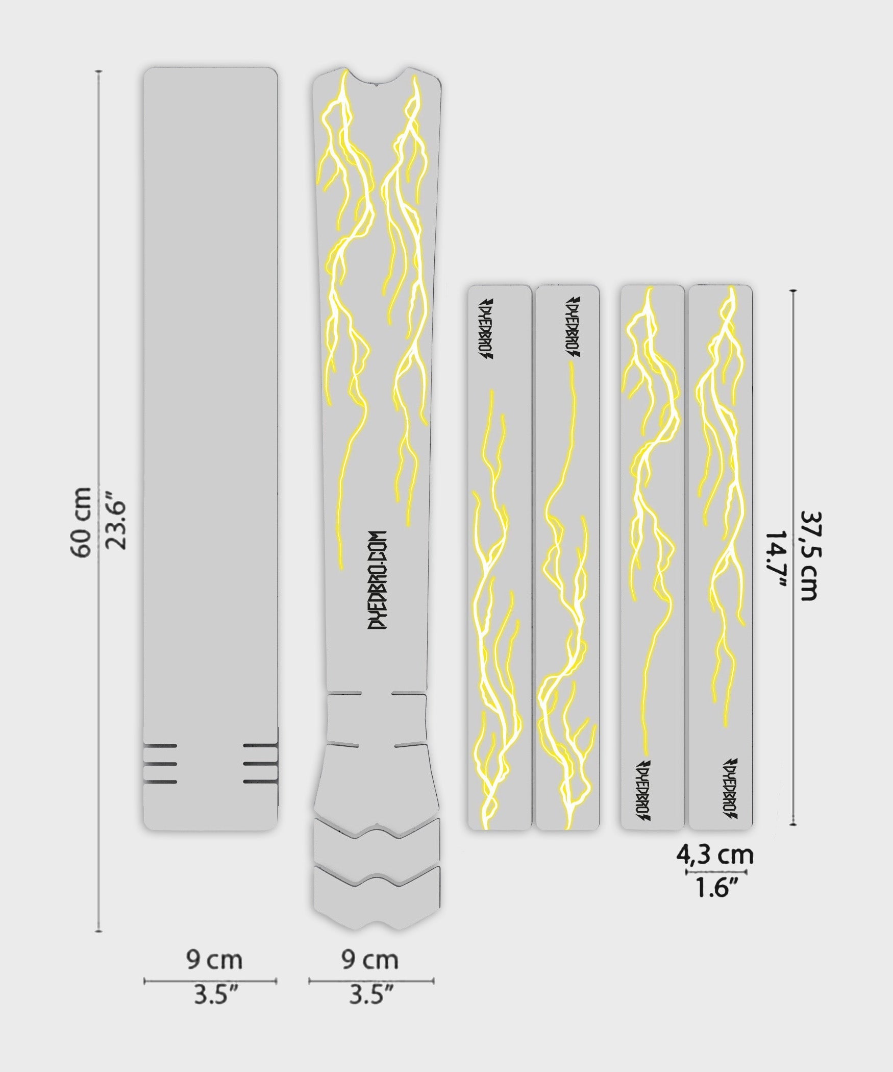 DyedBro MTB Frame Protection Kit Lightning Yellow