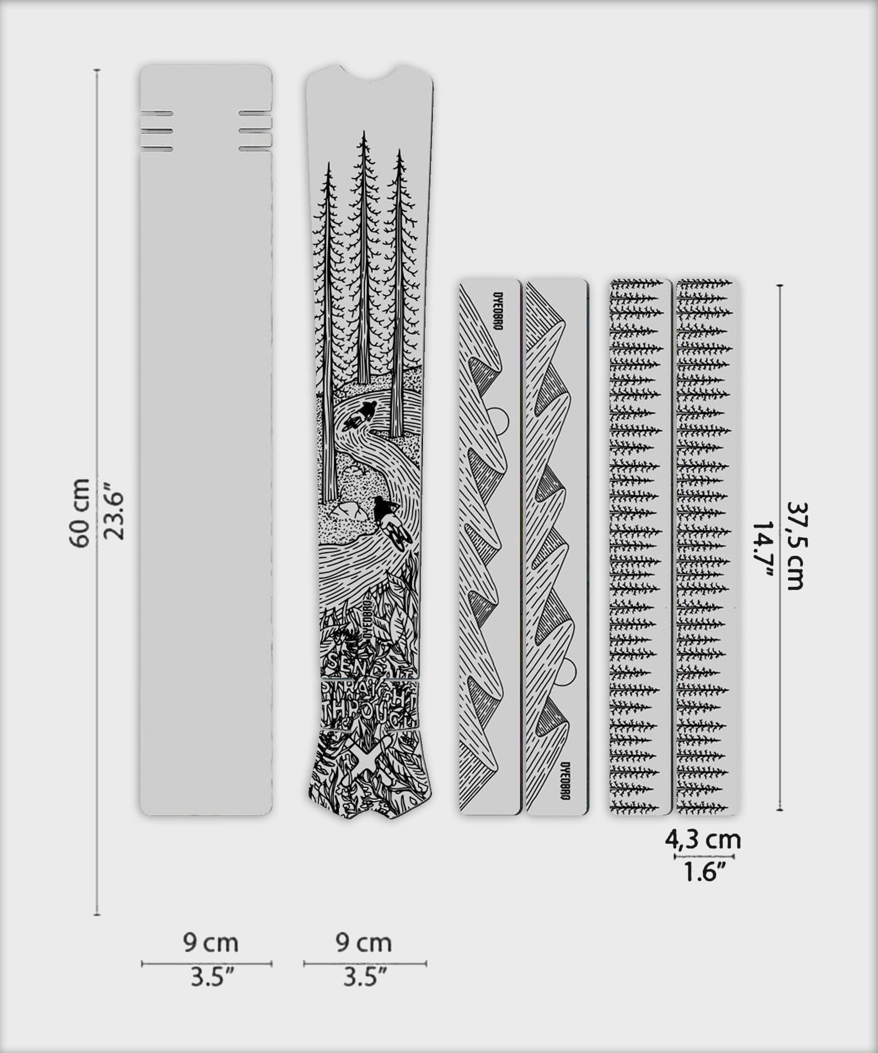 DyedBro MTB Frame Protection Kit OS Illustration Black Gloss