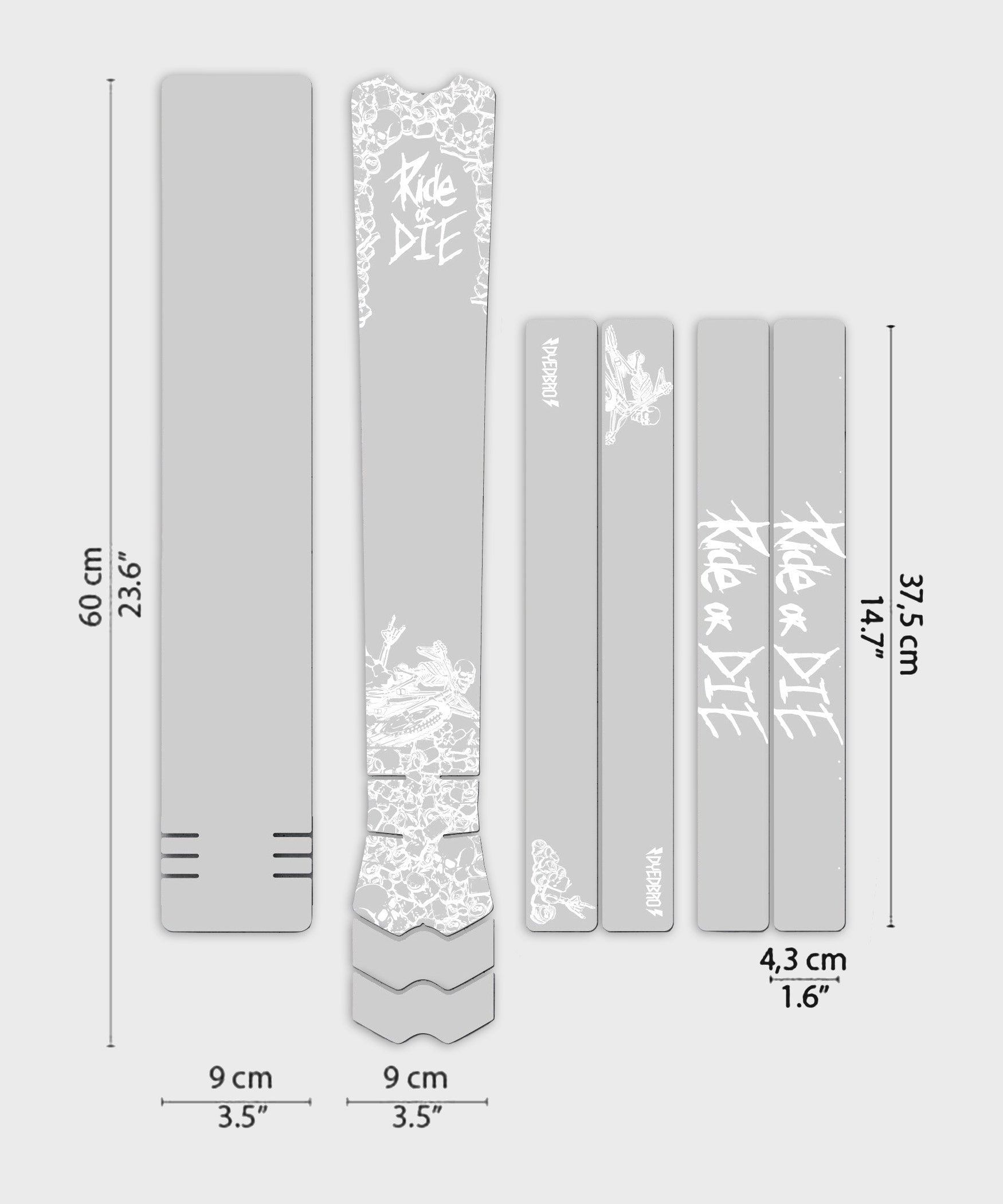 DyedBro MTB Frame Protection Kit Ride or Die White
