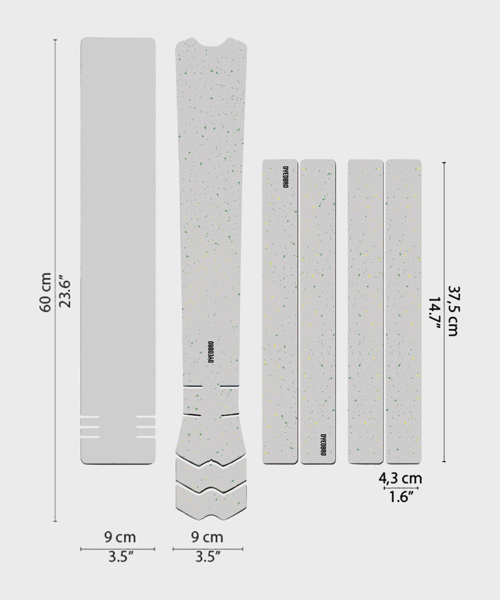 DyedBro MTB Frame Protection Kit Speckled Green Gloss