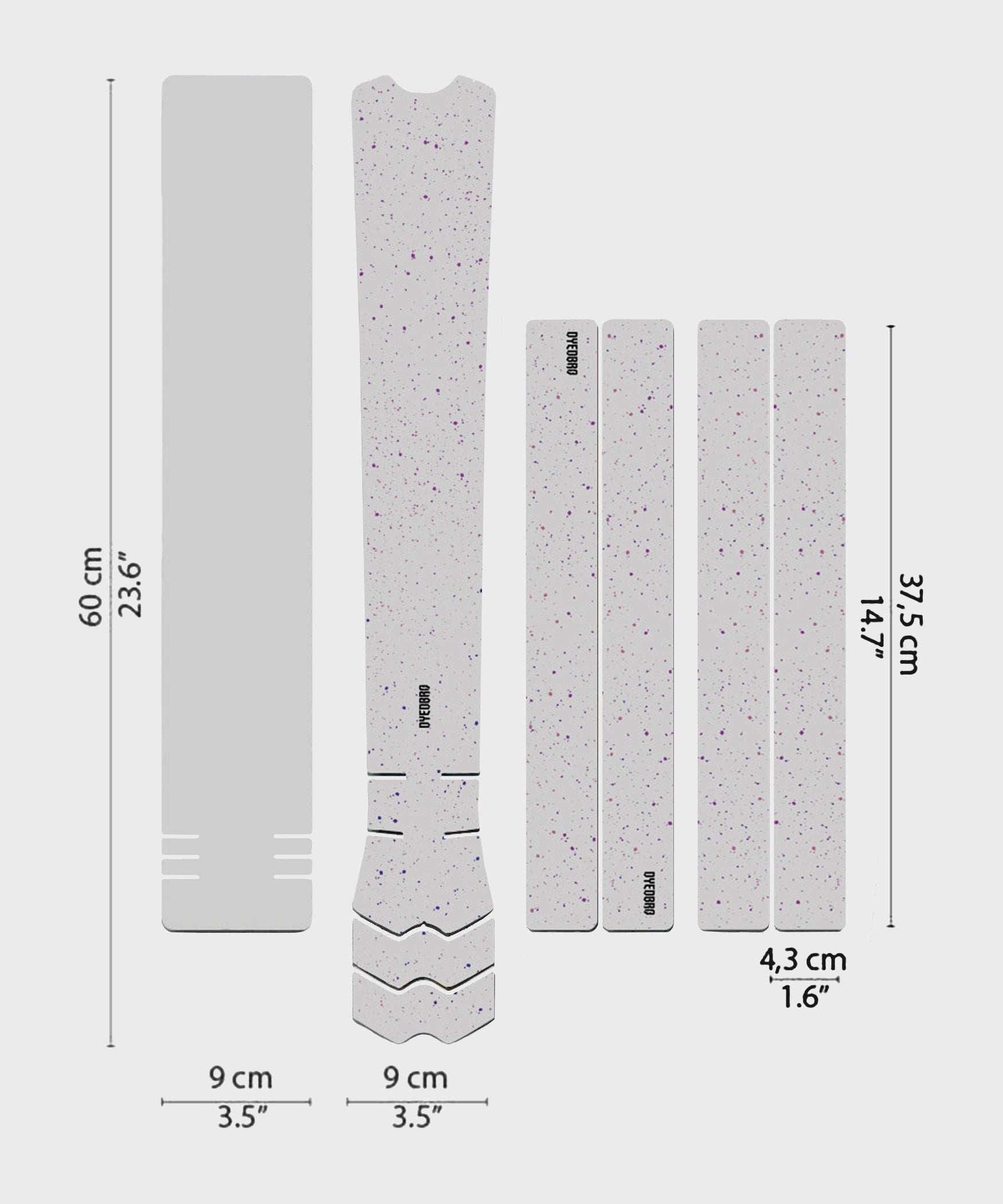 DyedBro MTB Frame Protection Kit Speckled Purple