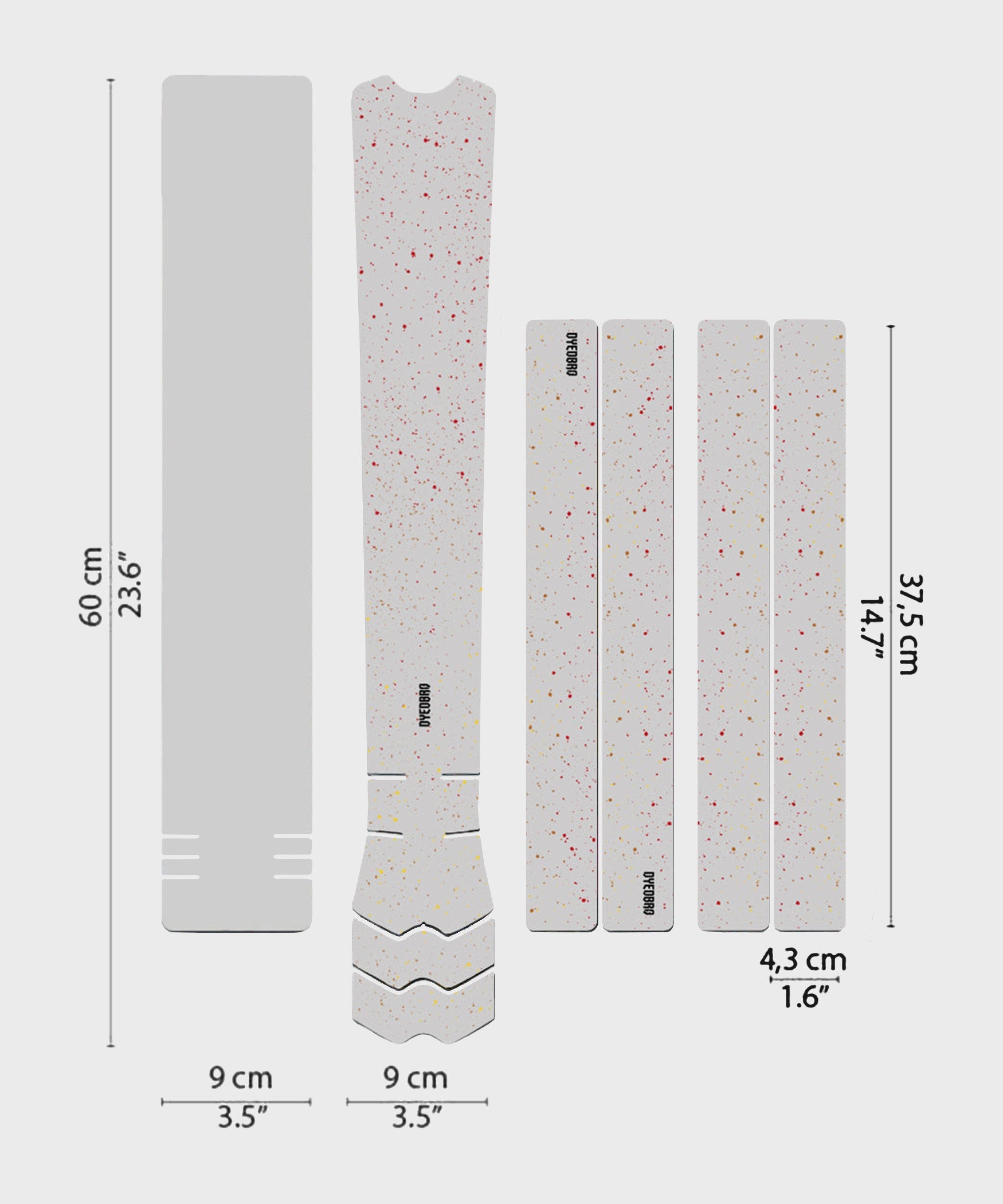 DyedBro MTB Frame Protection Kit Speckled Red Gloss