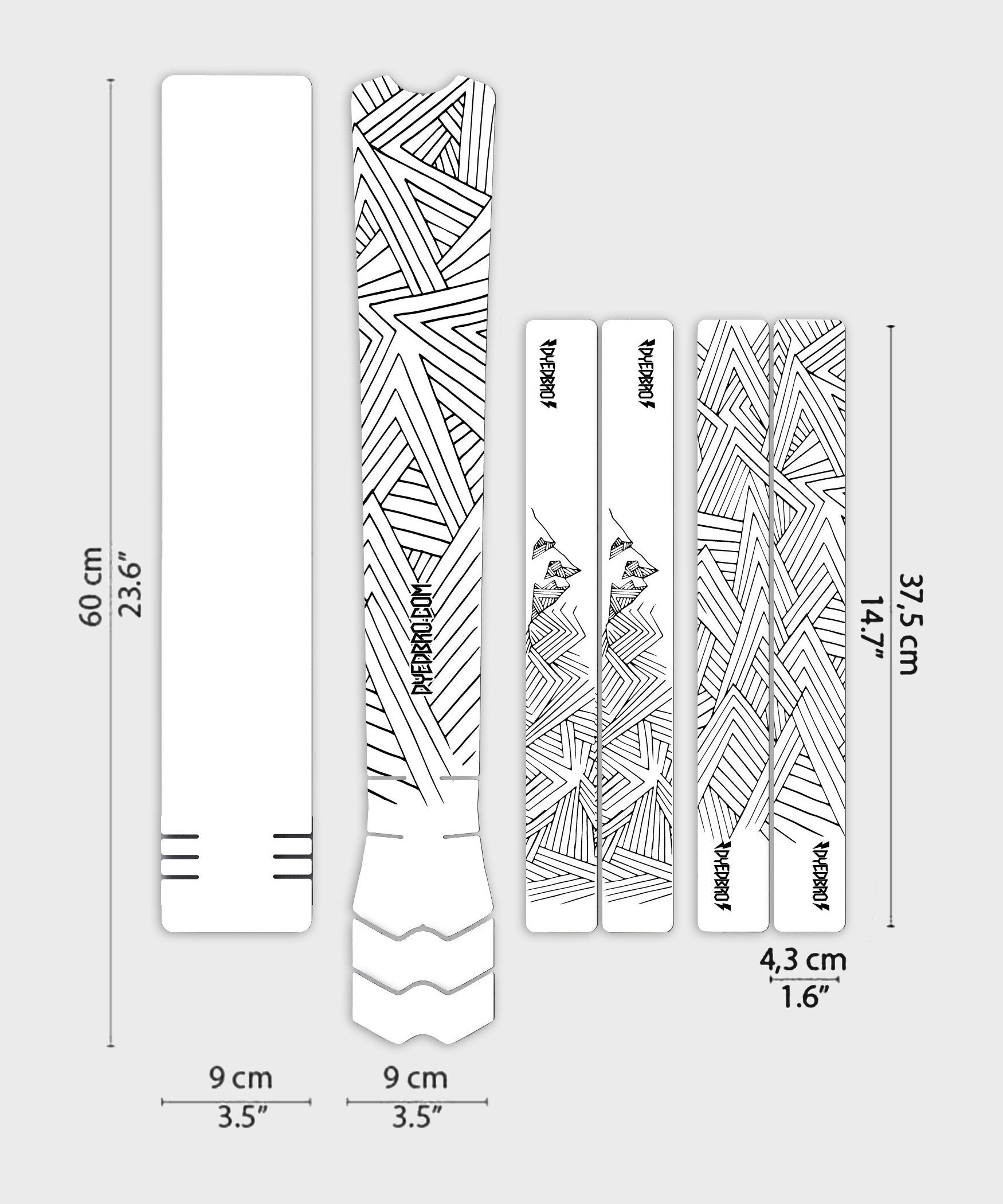 DyedBro MTB Frame Protection Kit Stay Free Black