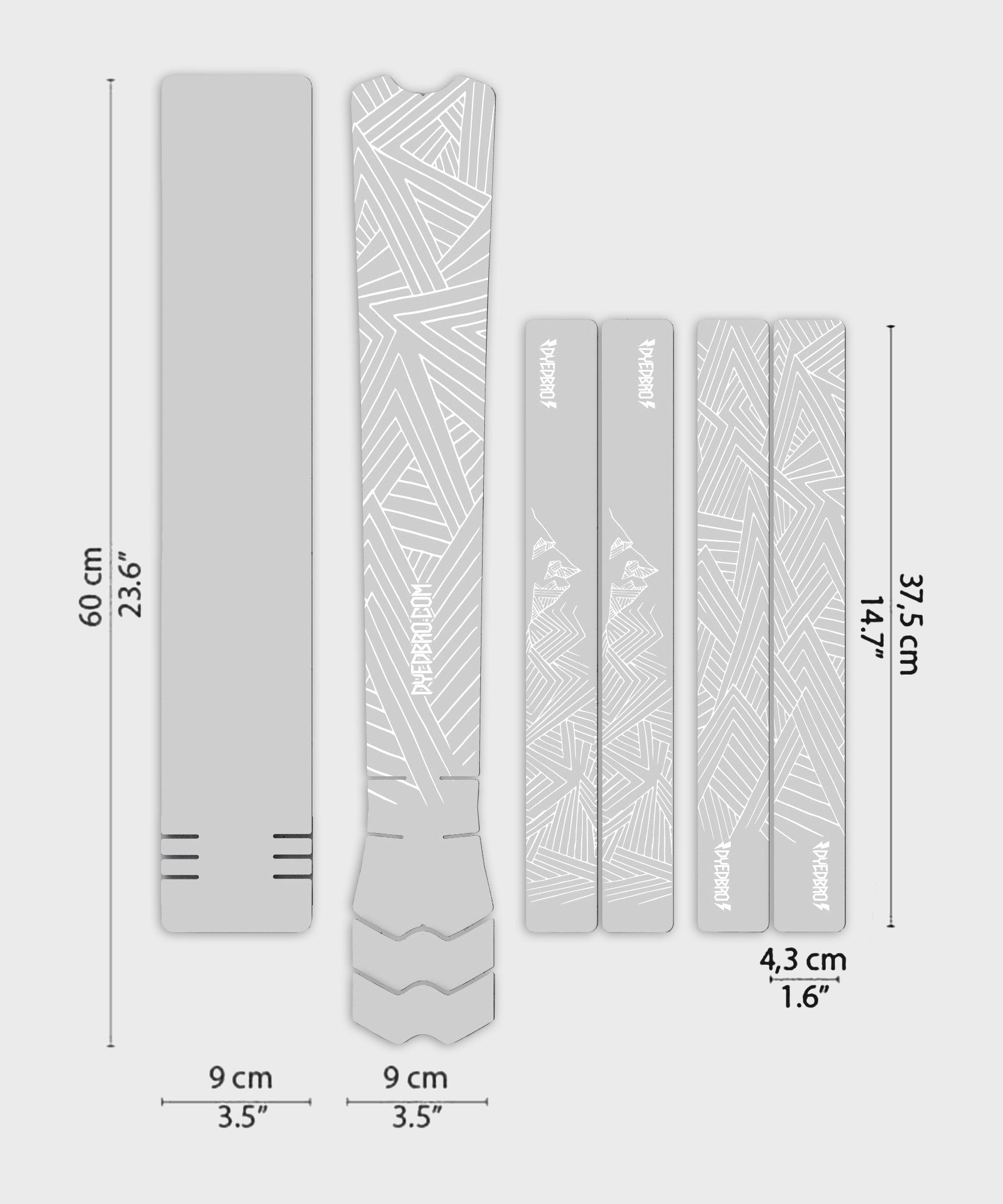 DyedBro MTB Frame Protection Kit Stay Free White