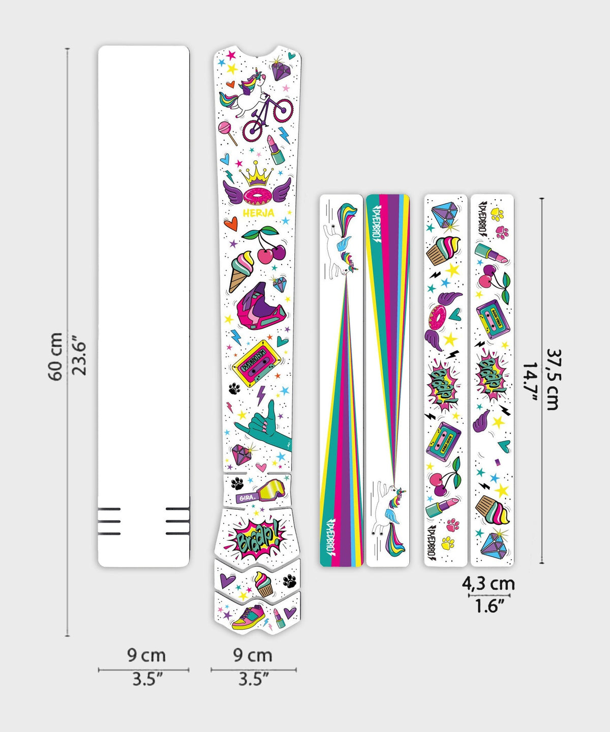 DyedBro MTB Frame Protection Kit Unicorn Glitter