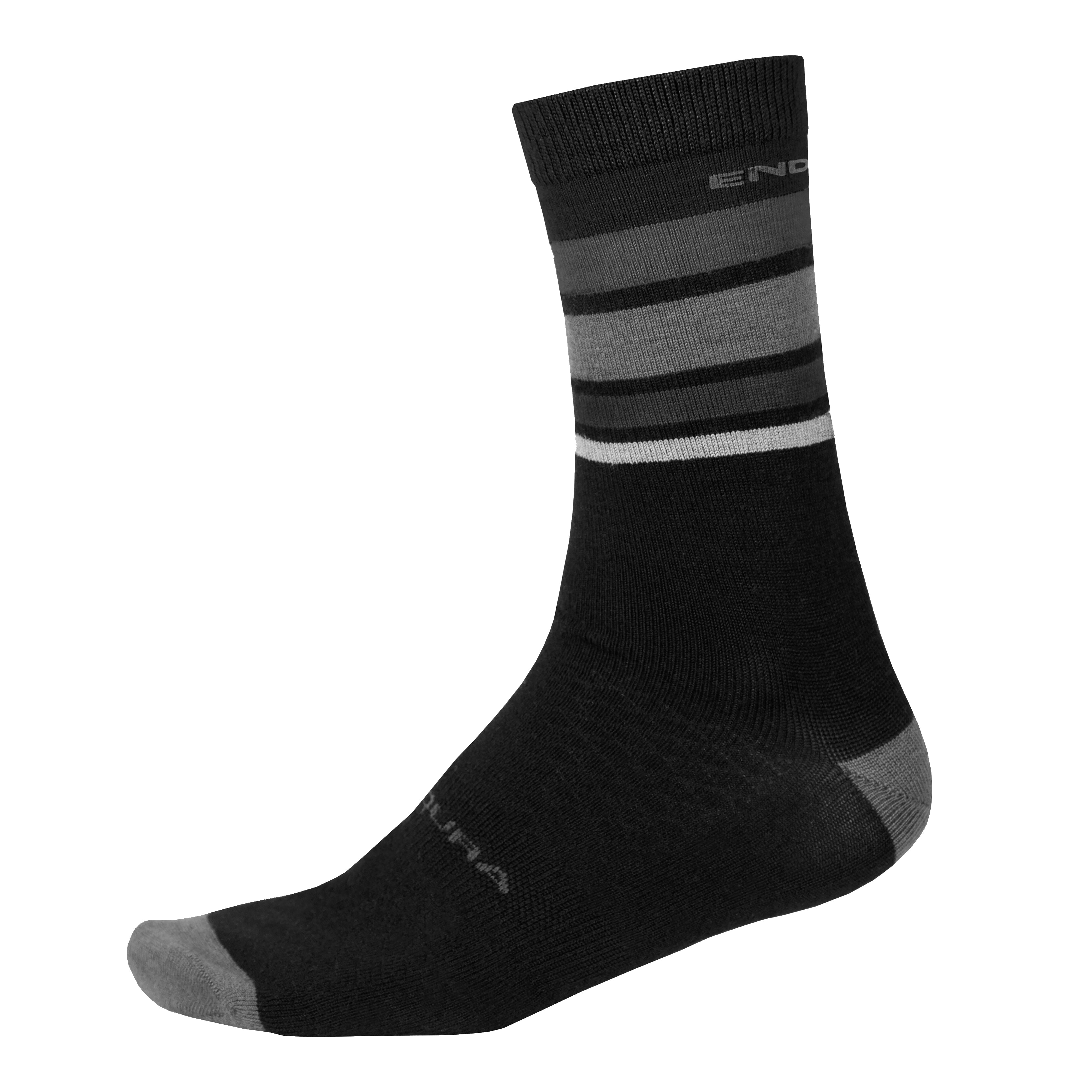 Endura BaaBaa Merino Stripe Sock Matt Black / S-M