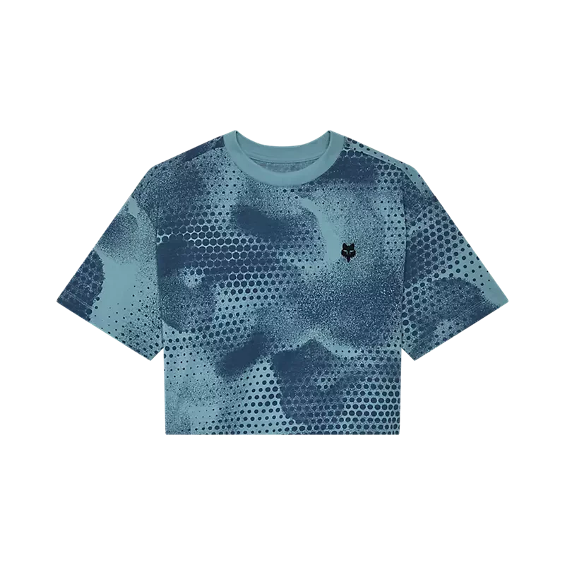Fox Womens Aop Oversized Crop Tech Tee Vintage Wash / XS