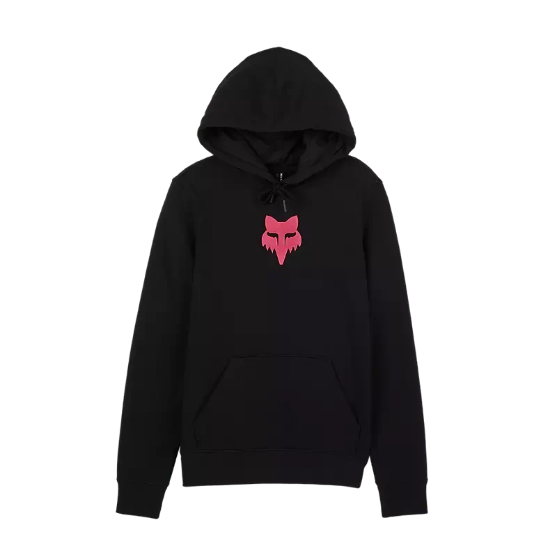 Fox Womens Fox Head Fleece Pullover Black/Pink / XS