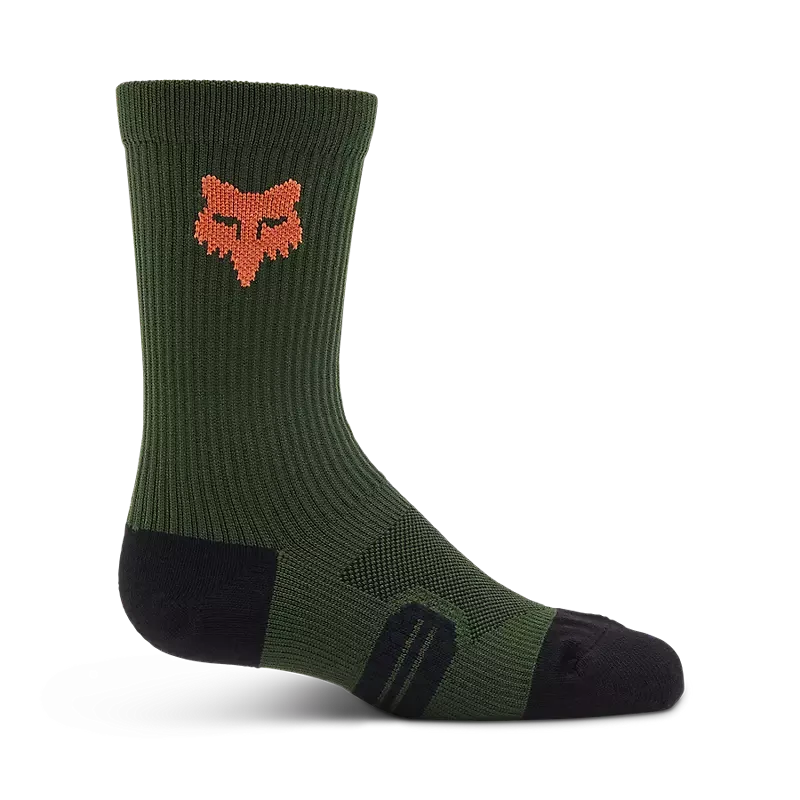 Fox Youth 6" Ranger Crew Socks Dark Sage / YS