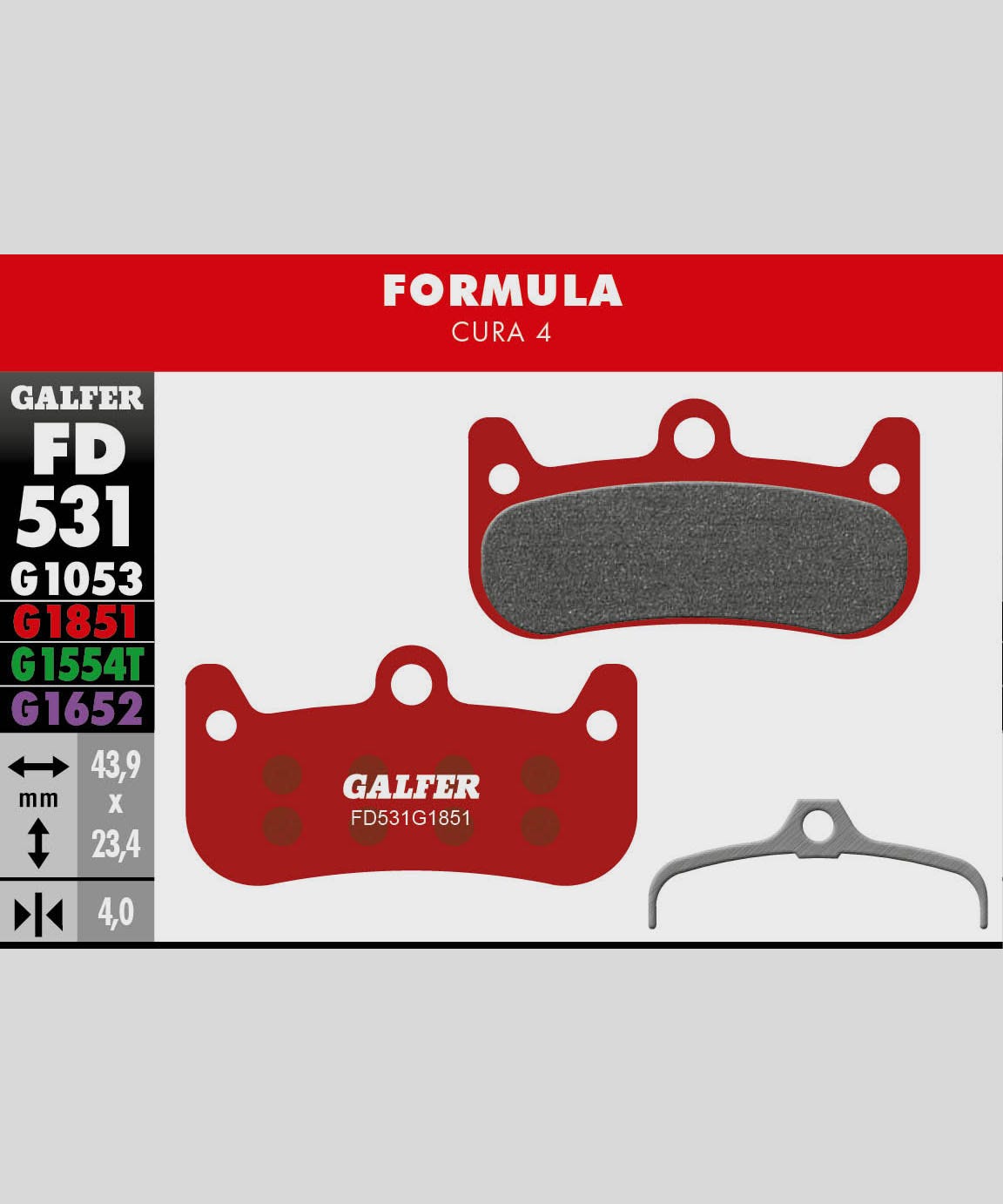 Galfer Advanced Disc Brake Pads Formula - Cura 4